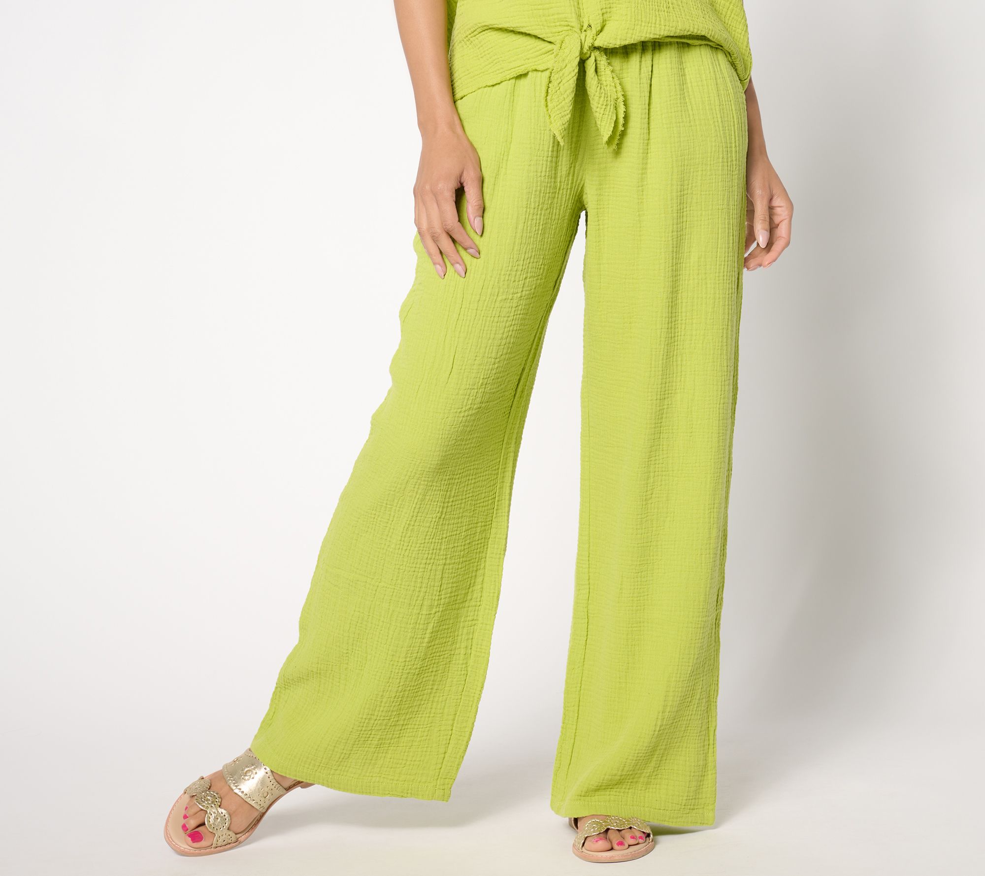 Belle by Kim Gravel Regular Cotton Gauze Pants