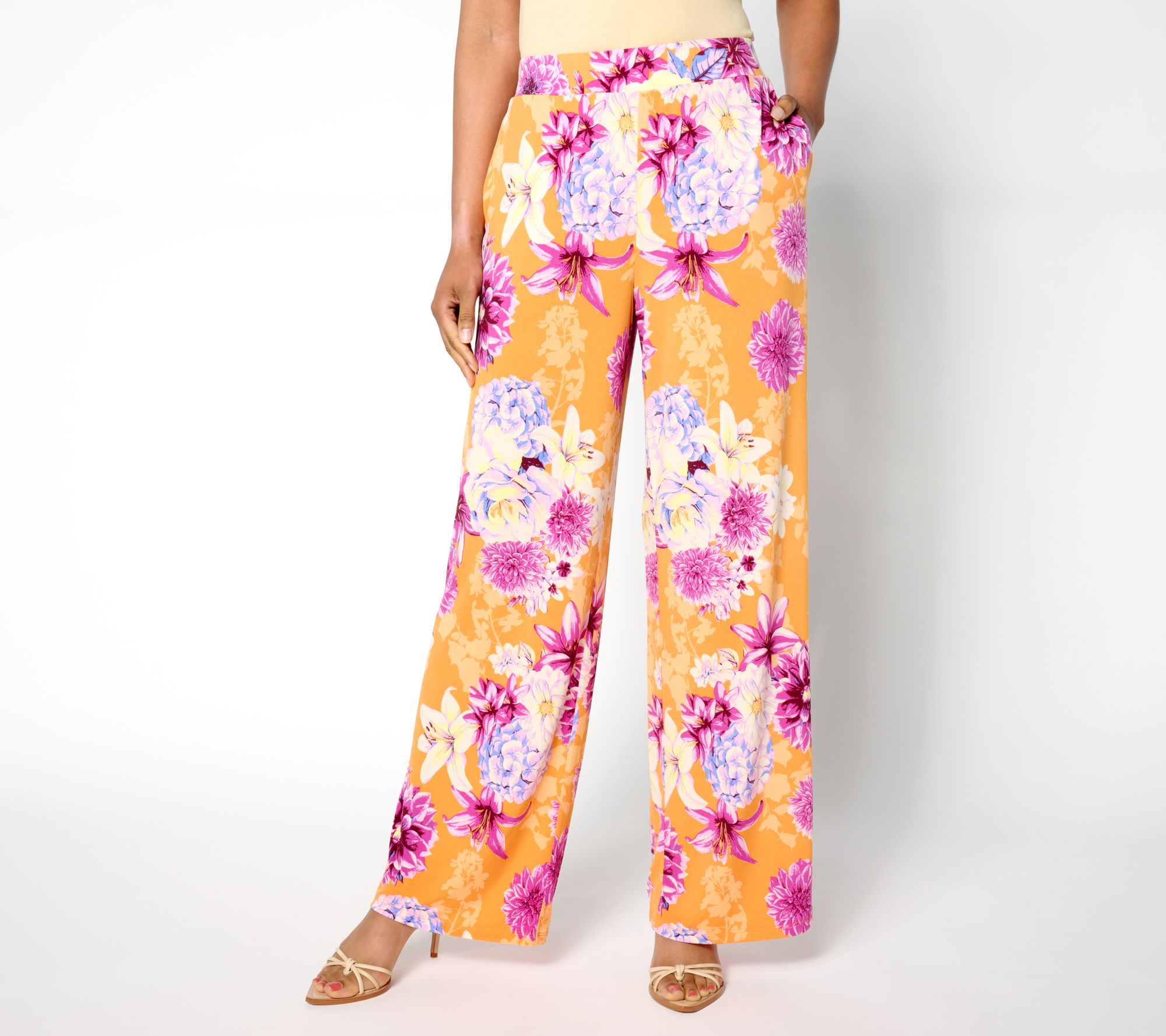 BEAUTIFUL by Lawrence Zarian Petite Printed Knit Wide Leg Pull-On Pant