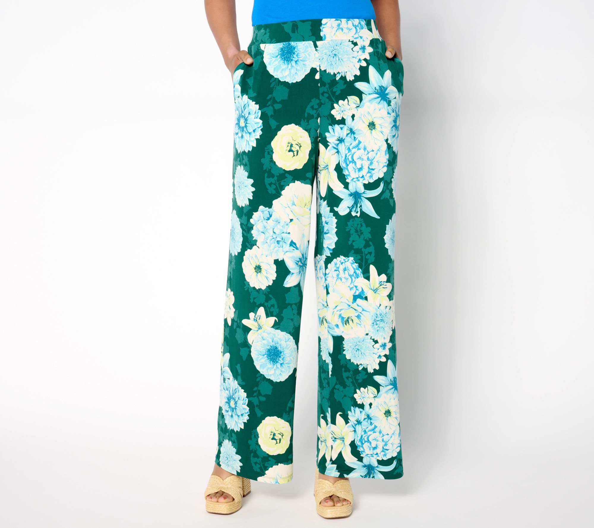 BEAUTIFUL by Lawrence Zarian Petite Printed Knit Wide Leg Pull-On Pant
