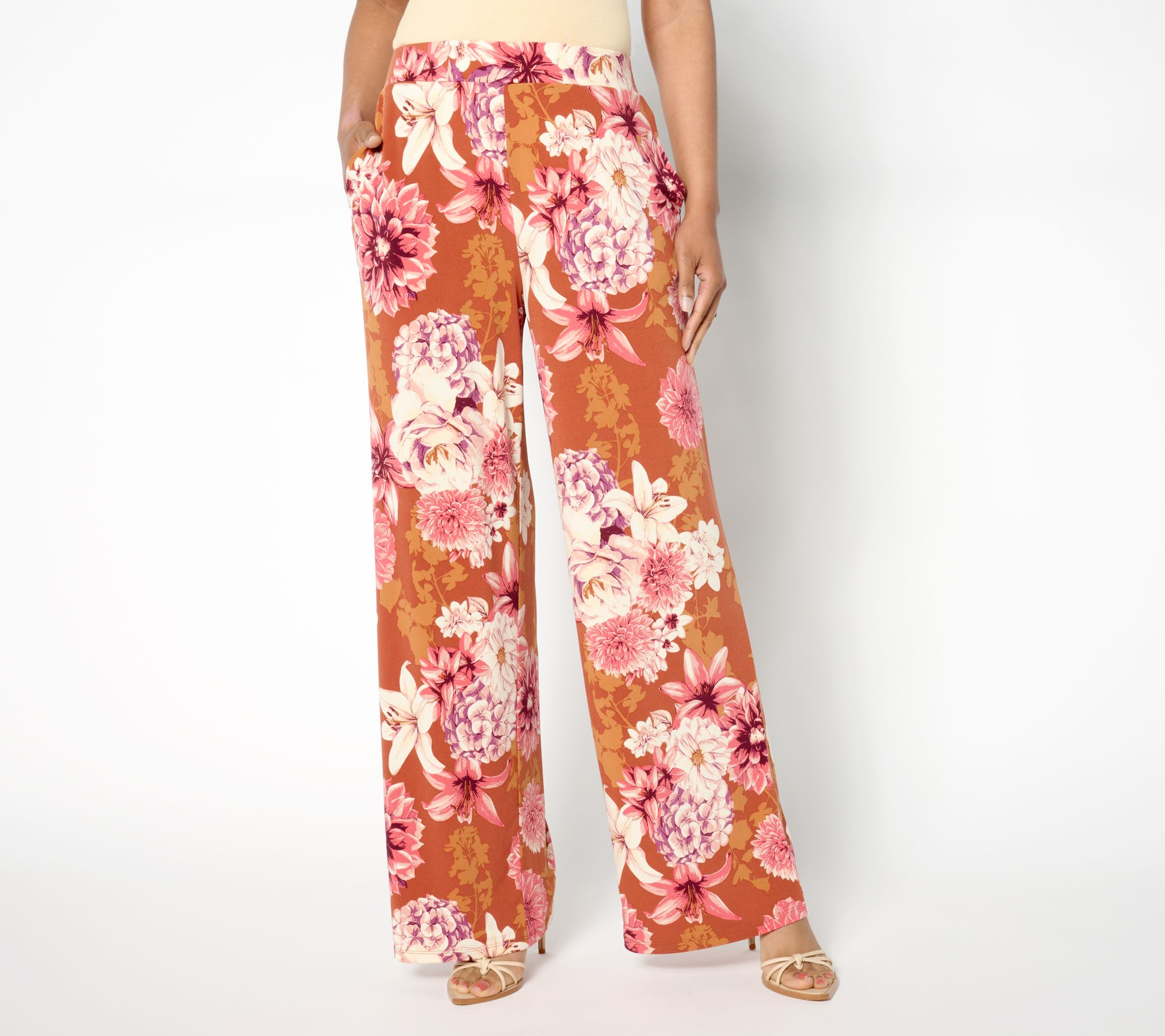 BEAUTIFUL by Lawrence Zarian Petite Printed Knit Wide Leg Pull-On Pant