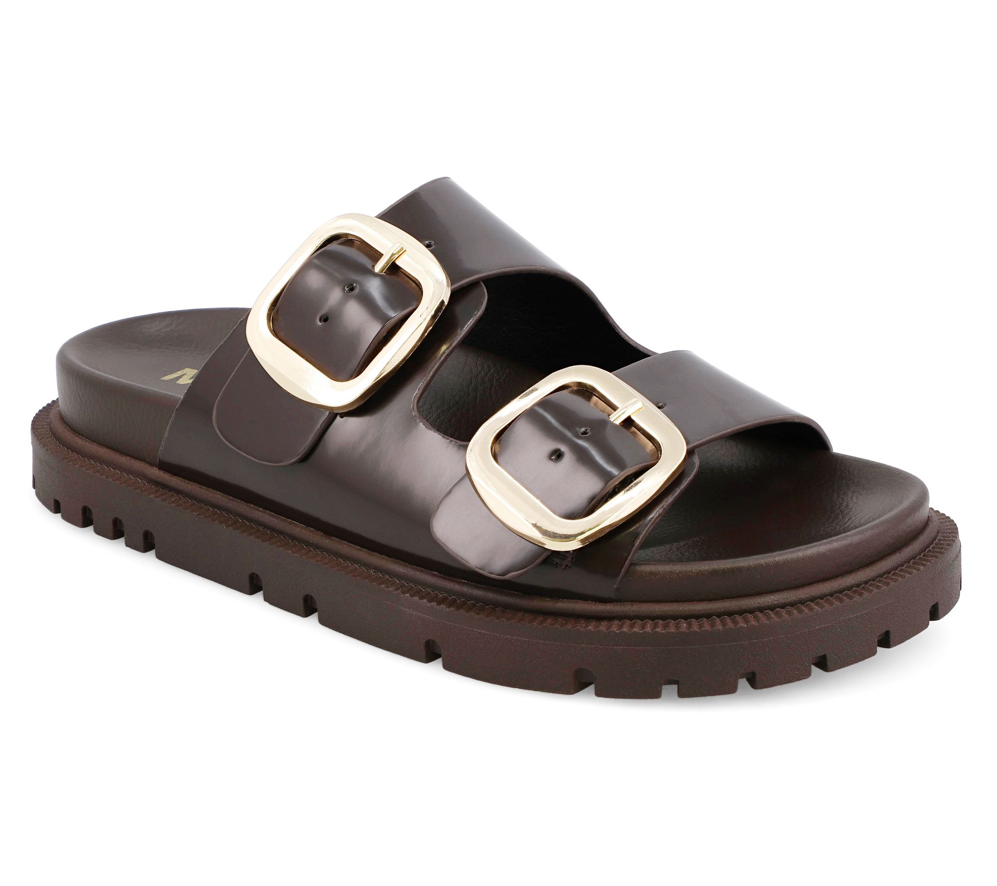 MIA Shoes Double Buckle Slides - Gen