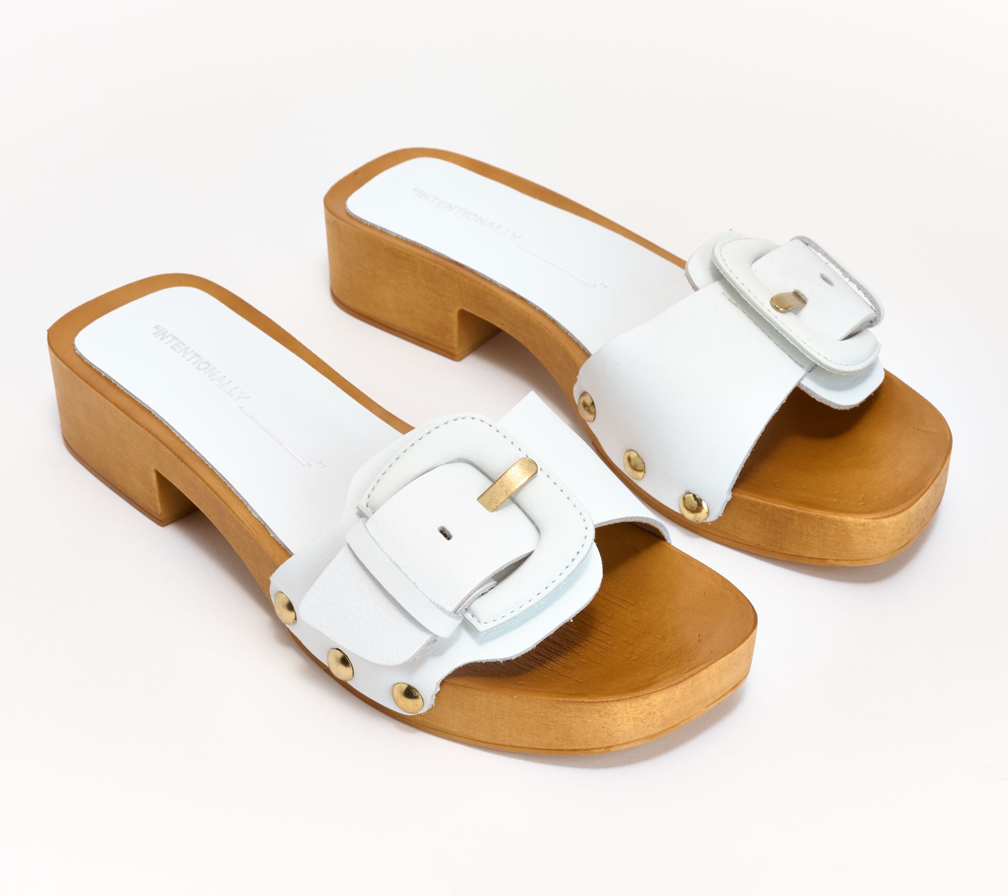 "As Is" INTENTIONALLY BLANK Buckle Clog Sandals - Mar