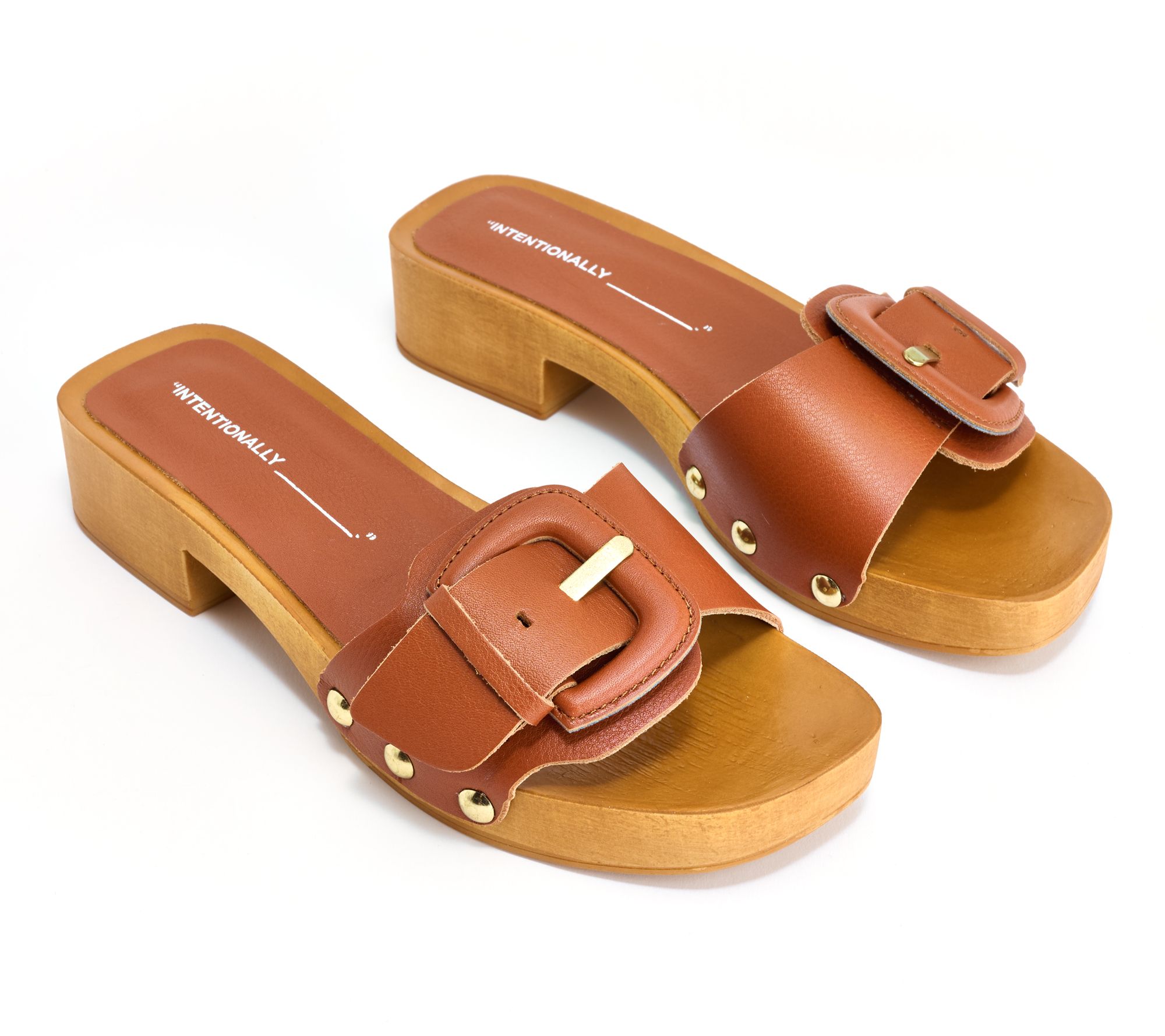 "As Is" INTENTIONALLY BLANK Buckle Clog Sandals - Mar