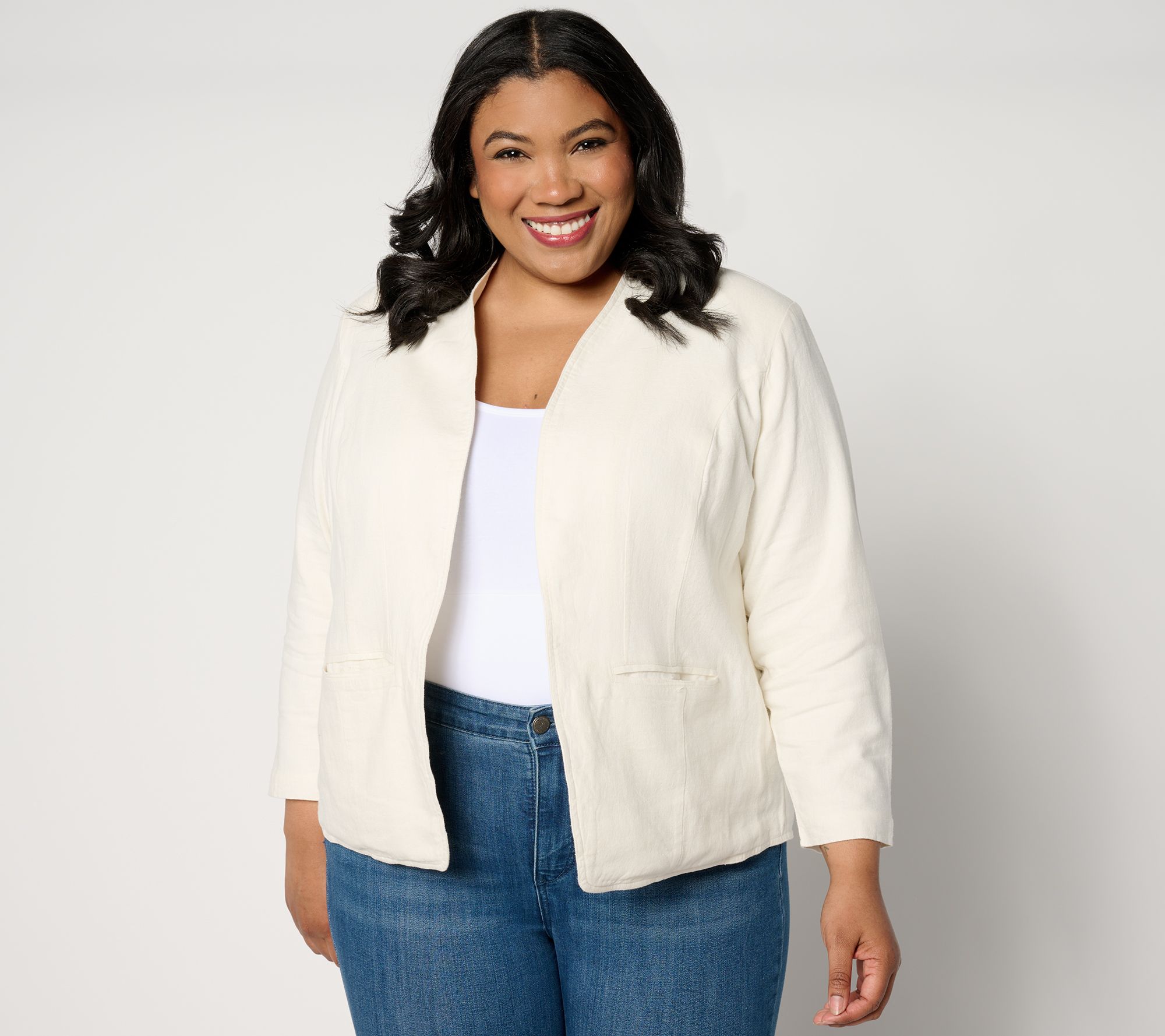 "As Is" Studio Park x Amy Stran Linen Blend Lined Blazer