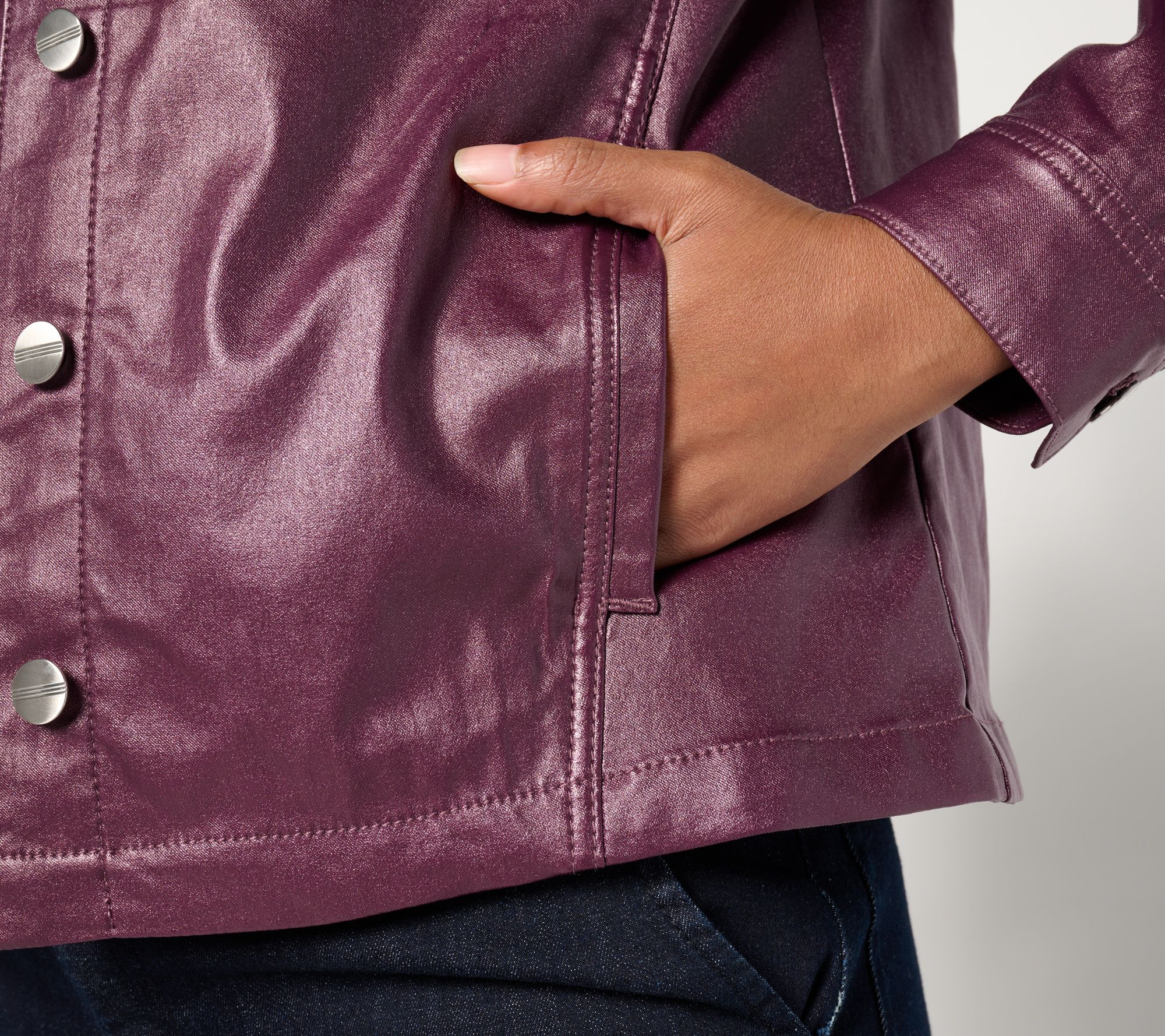 Denim & Co. Signature Coated Denim Jacket w/ Pockets - QVC.com
