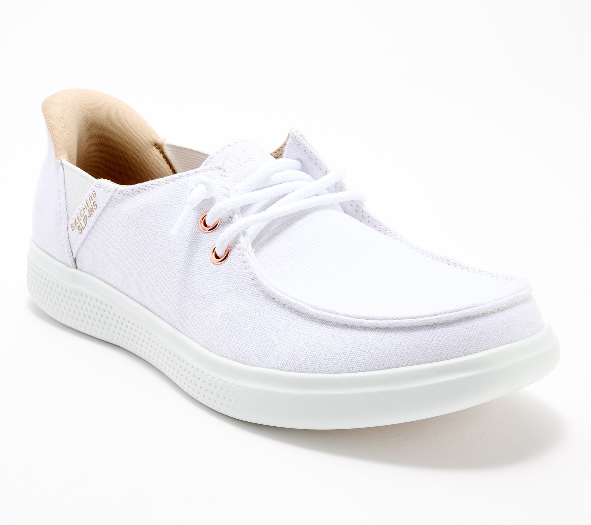 "As Is" Skechers Slip- ins Bobs Skip Cute Washable Canvas Shoes