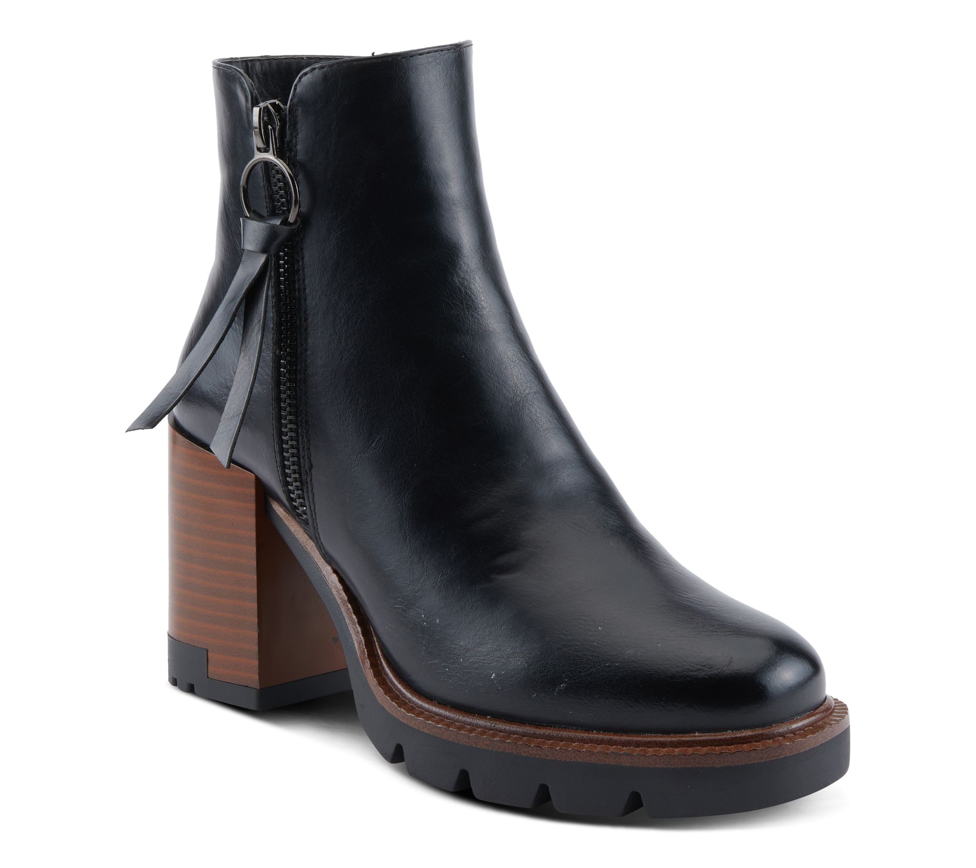 Patrizia by Spring Step Burnished Block Heel Boots - Ahana