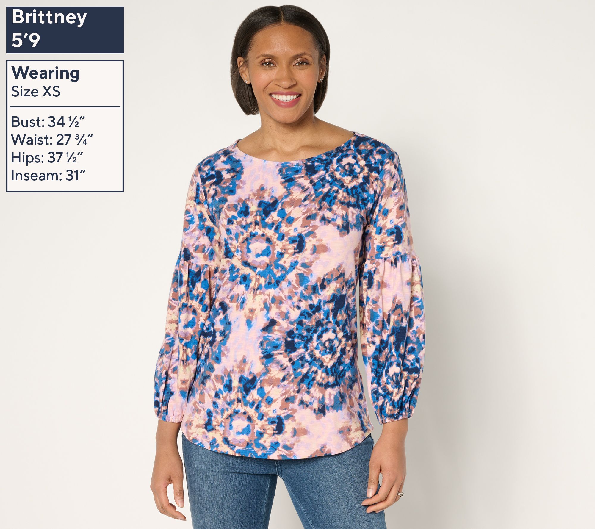 Belle Boho by Kim Gravel Slub Knit Blouson Sleeve Top - QVC.com Belle Boho by Kim Gravel Slub Knit Blouson Sleeve Top - QVC.com