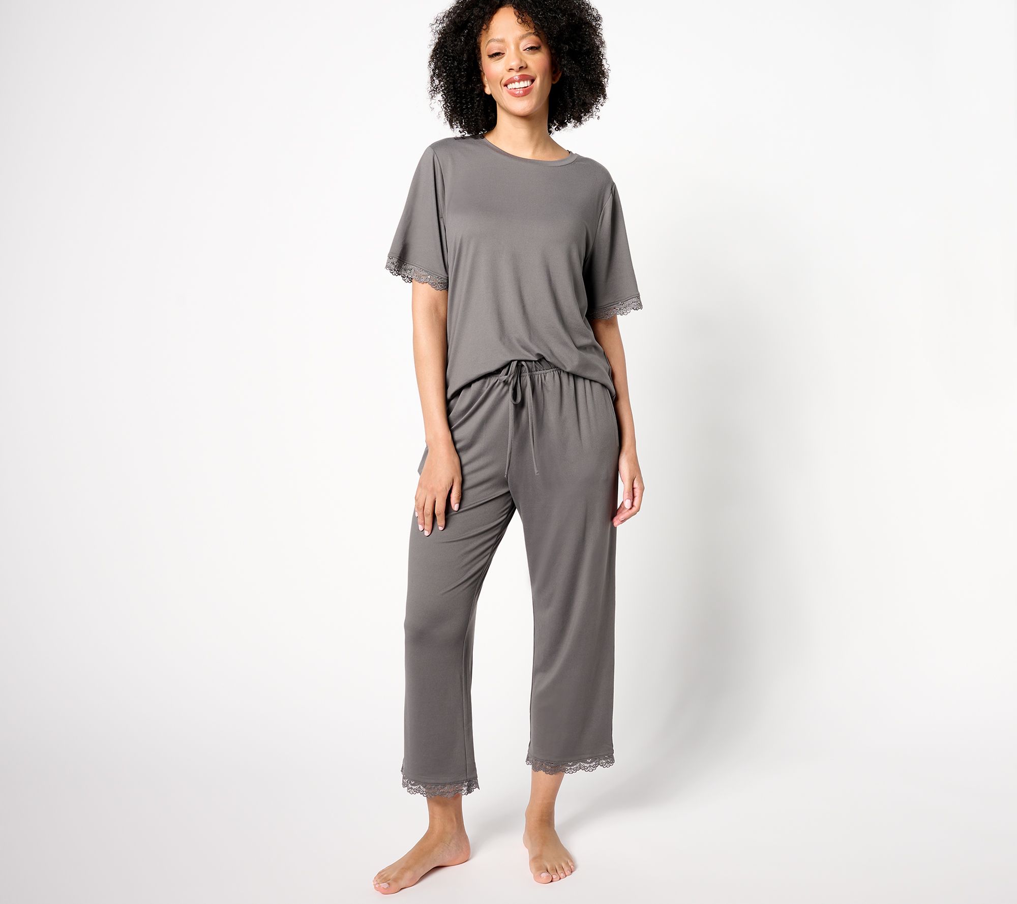 Berkshire Homewear Silky Smooth & Lace Capri Pajama Set