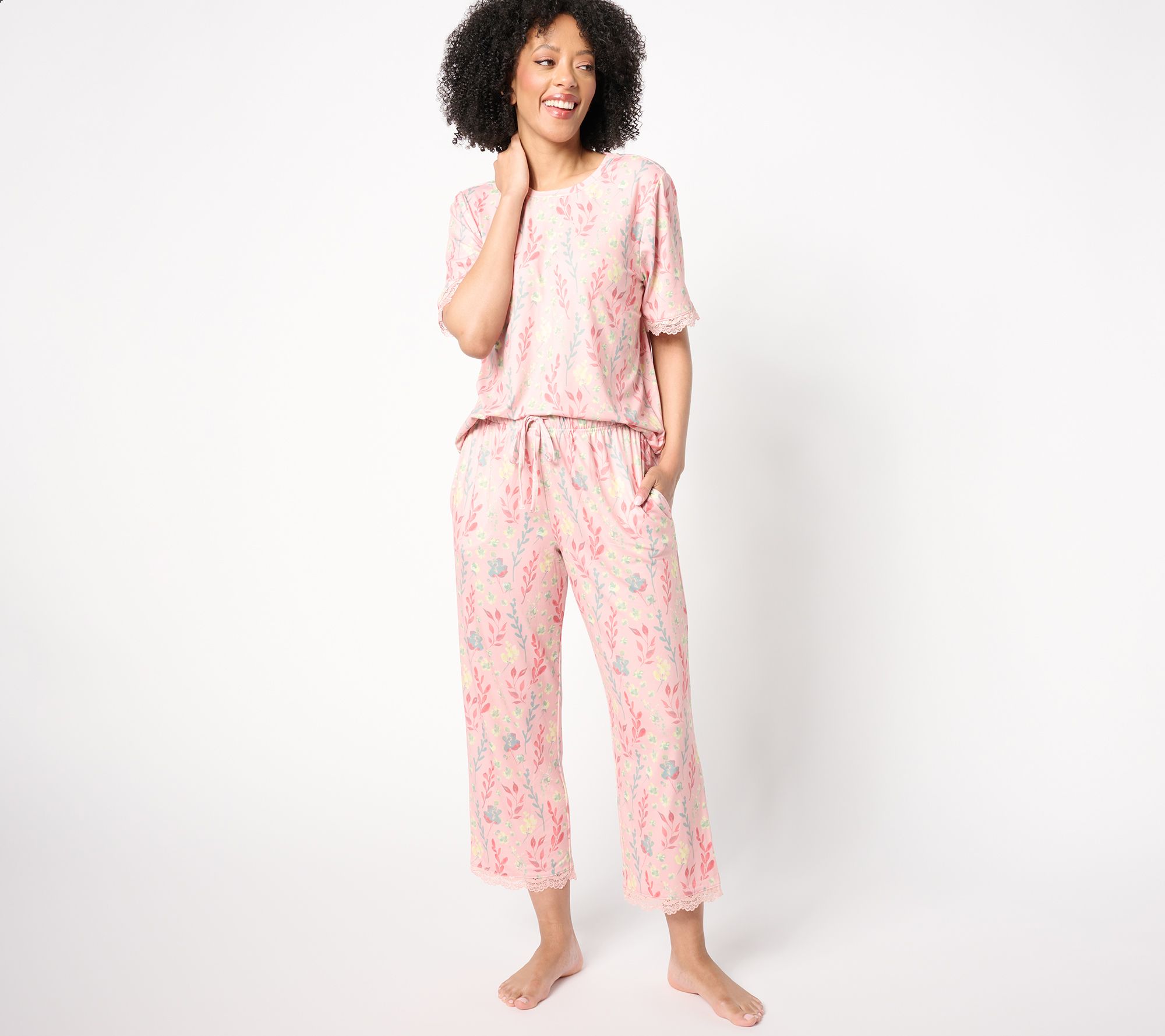 Berkshire Homewear Silky Smooth & Lace Capri Pajama Set
