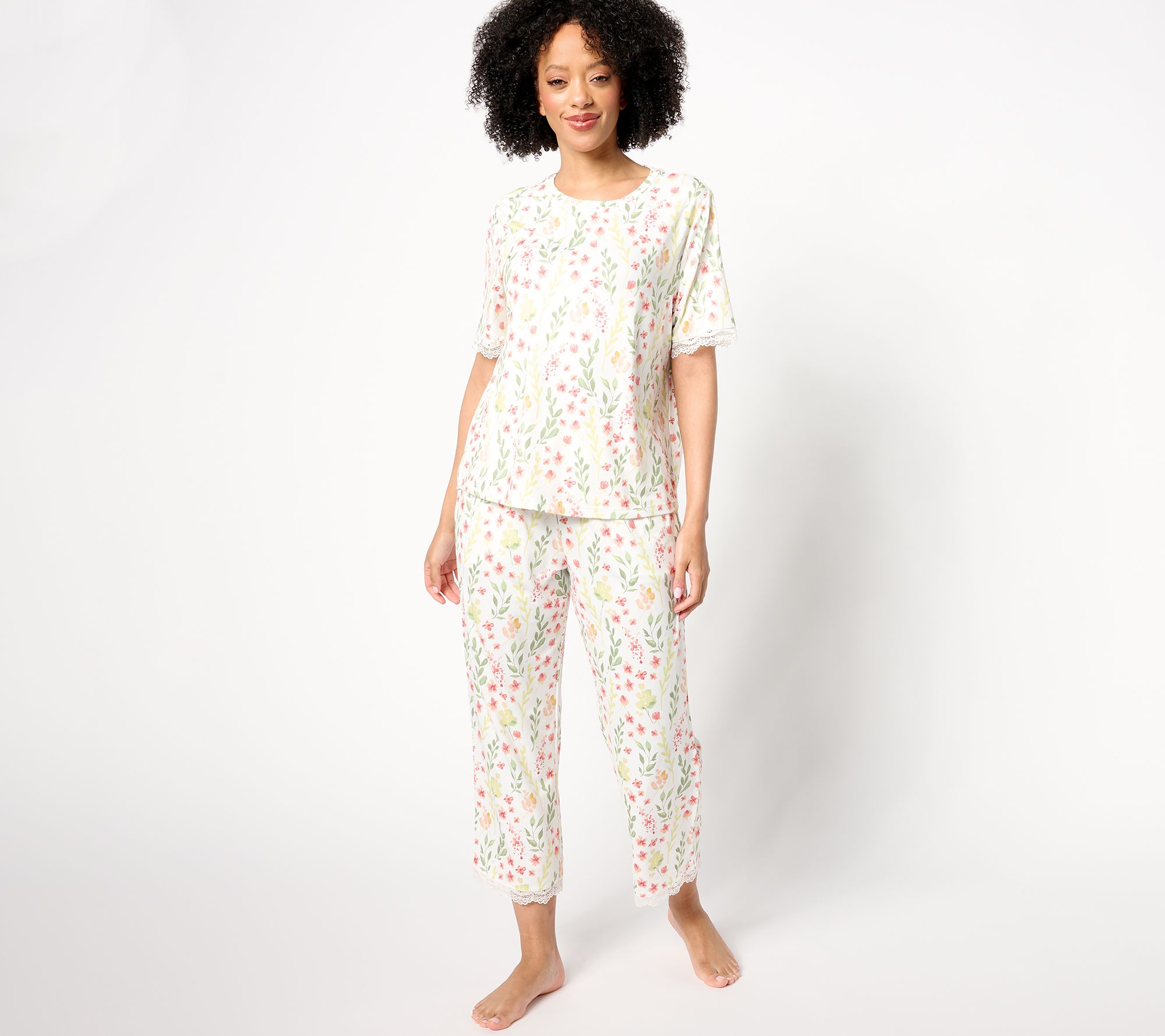 Berkshire Homewear Silky Smooth & Lace Capri Pajama Set