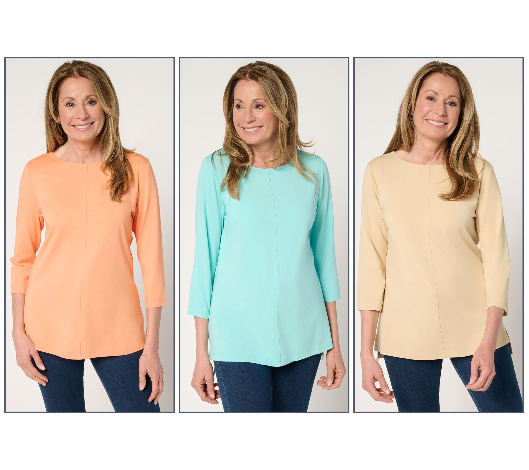 Denim & Co. Essentials So Soft Jersey 3-Pack Boat Neck Tops