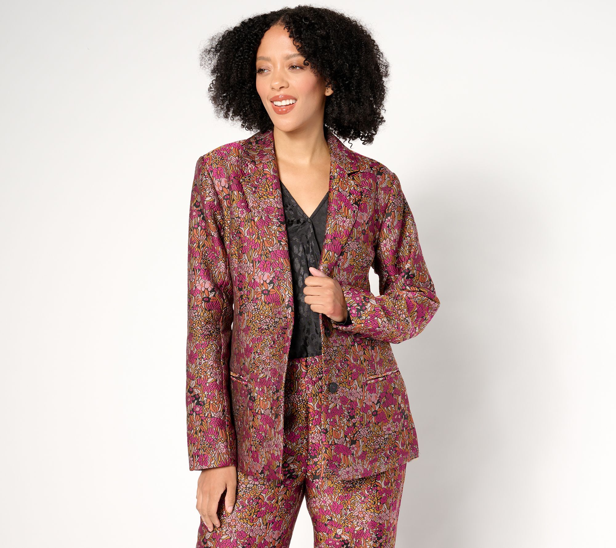 "As Is" by Stacy London Floral Brocade Blazer