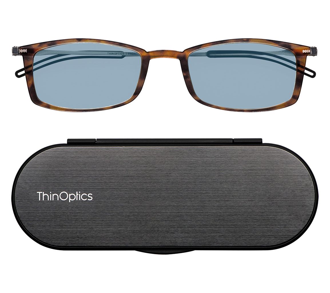 ThinOptics Blue Light Brooklyn Rectangle Readers with Case