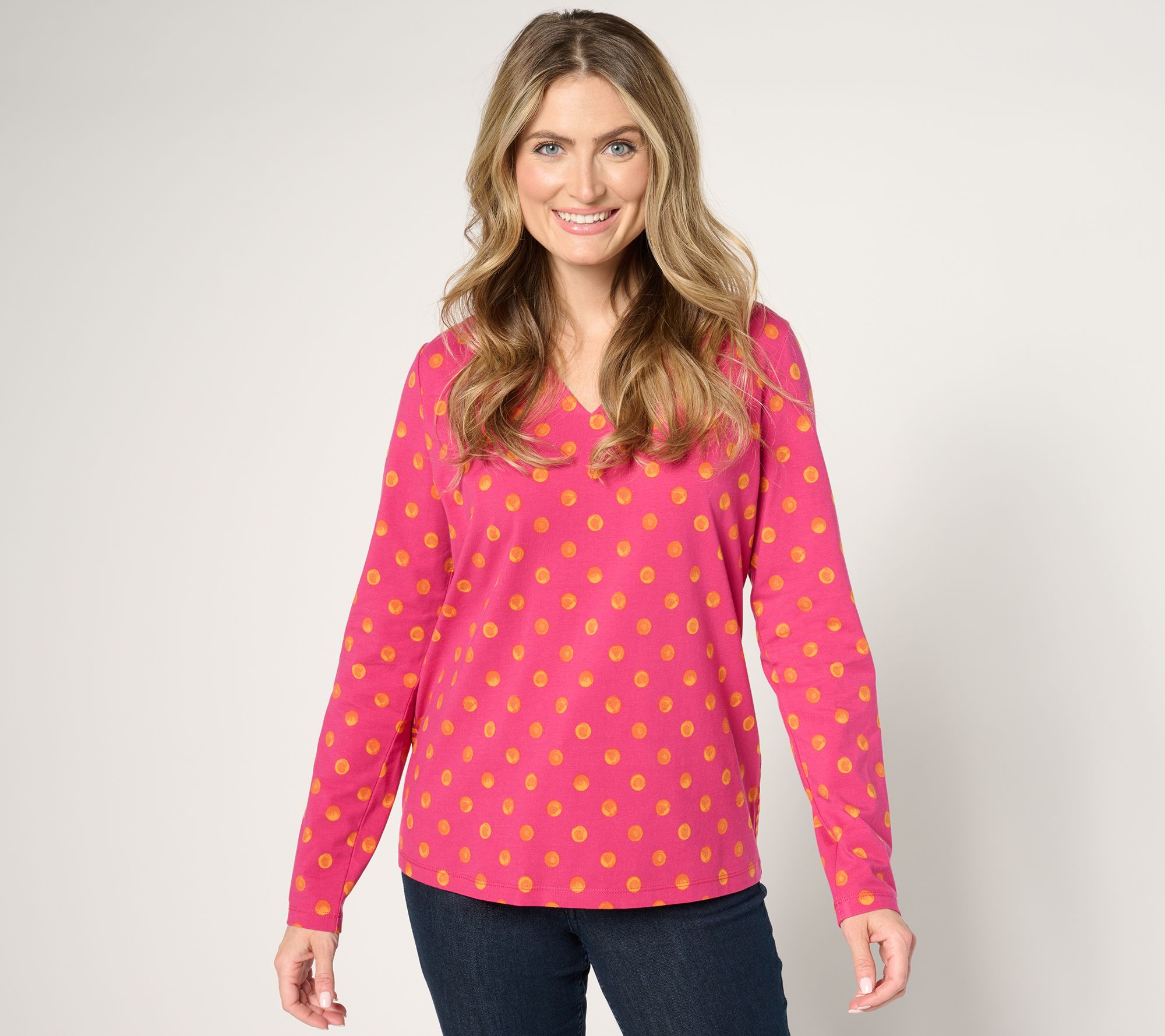 "As Is" Sport Savvy Mixed Print Jersey Long Sleeve Top