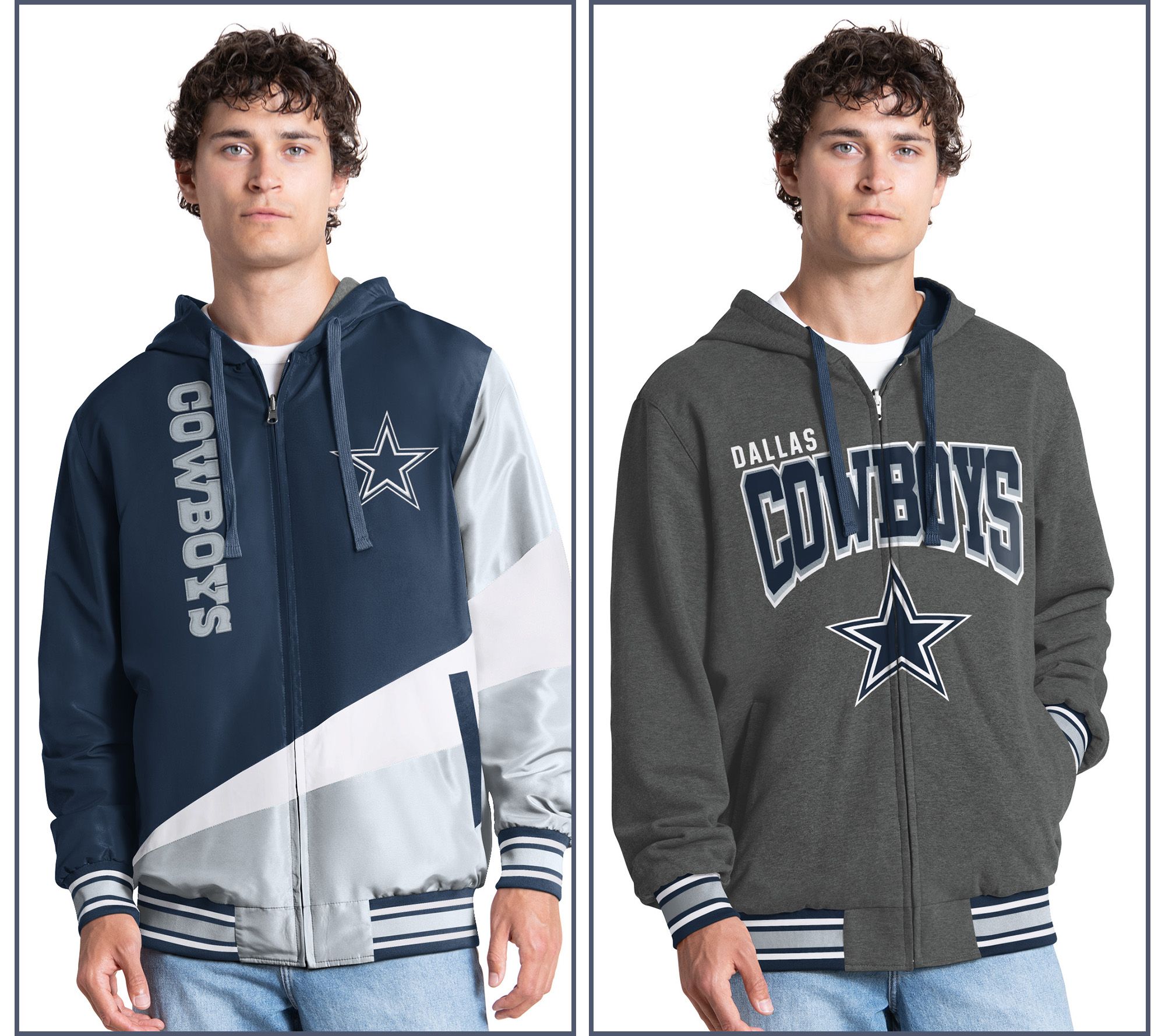 NFL Officially Licensed Dallas Reversible Zip Hooded Jacket