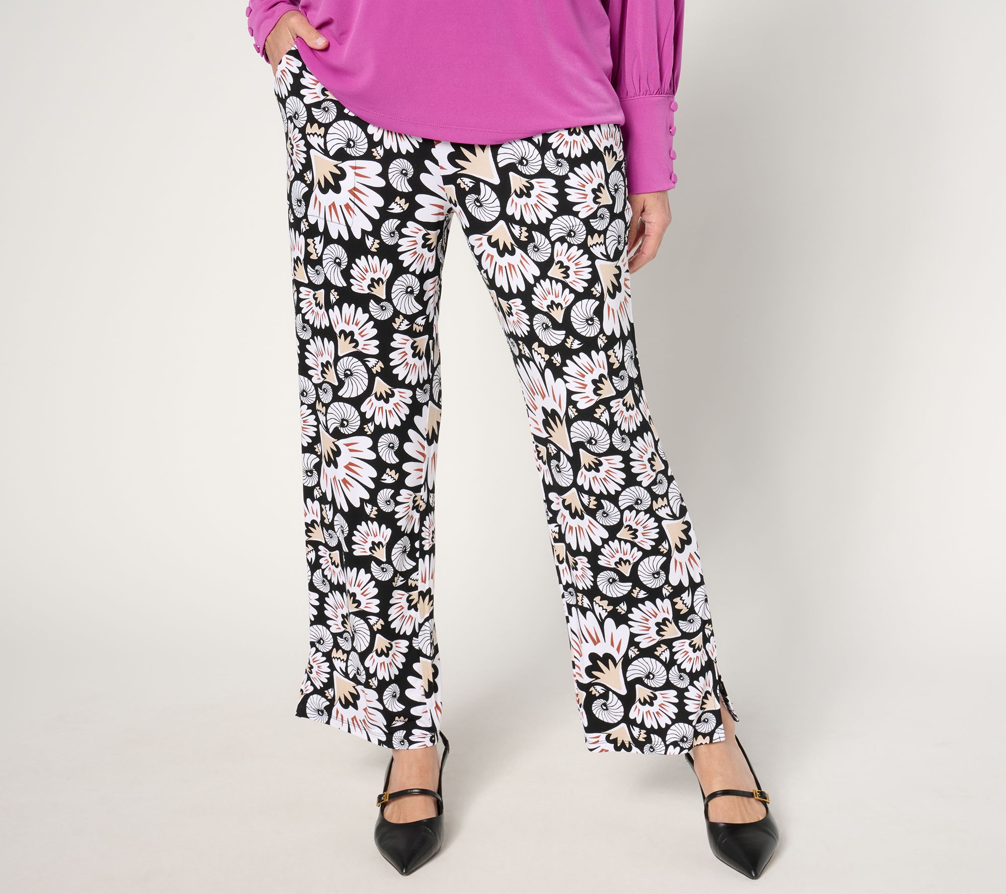"As Is" Susan Graver Regular Soleil Printed Knit Ankle Pant