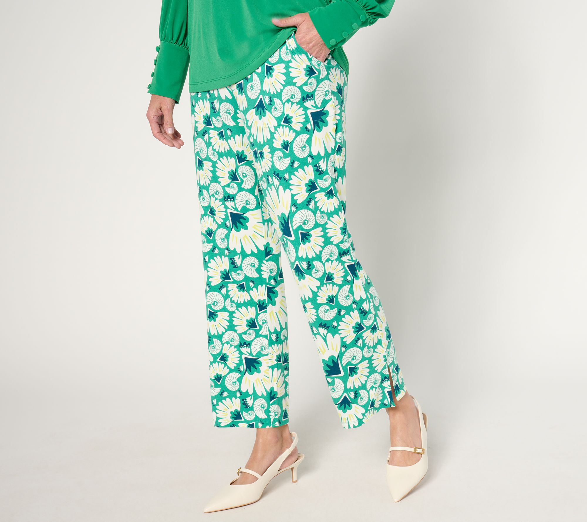 "As Is" Susan Graver Regular Soleil Printed Knit Ankle Pant