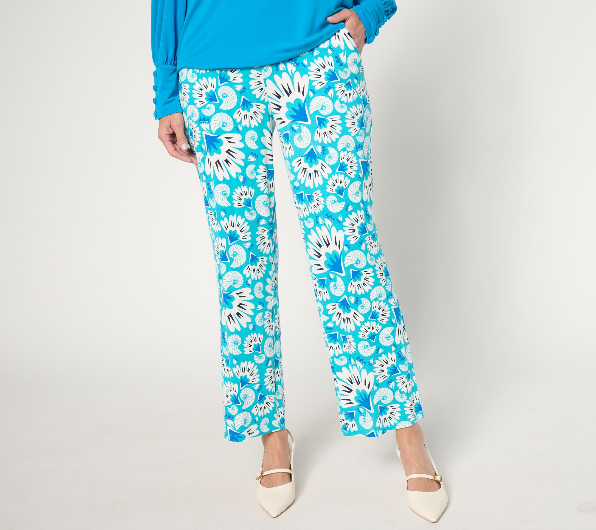 "As Is" Susan Graver Regular Soleil Printed Knit Ankle Pant