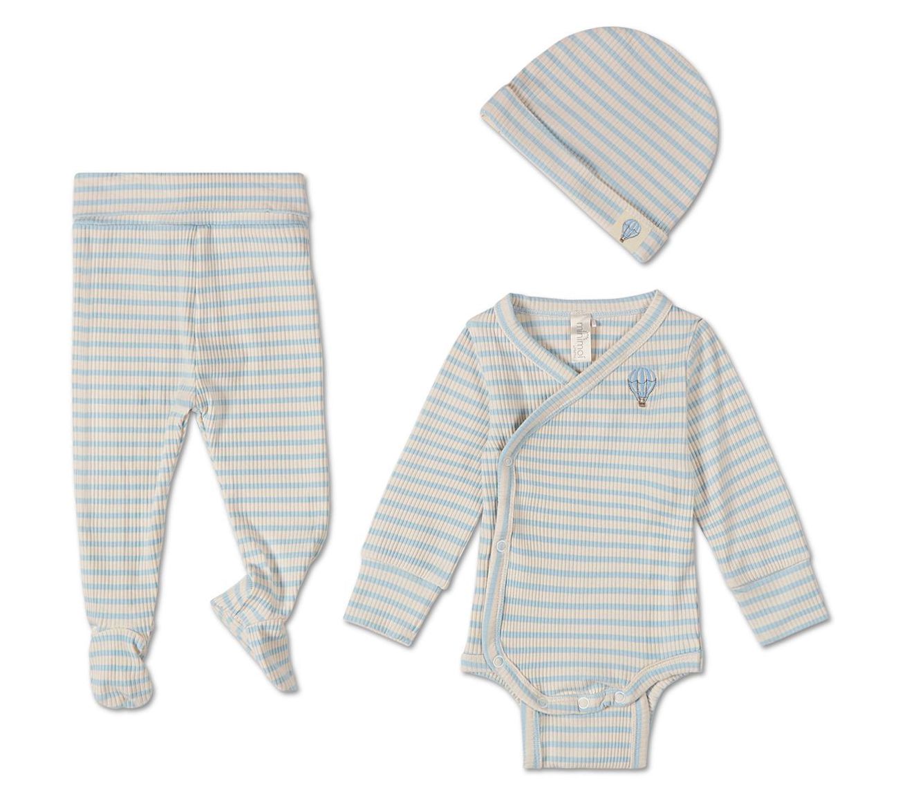 MiniMoi Baby Hot Air Balloon Bodysuit 3 Piece Set