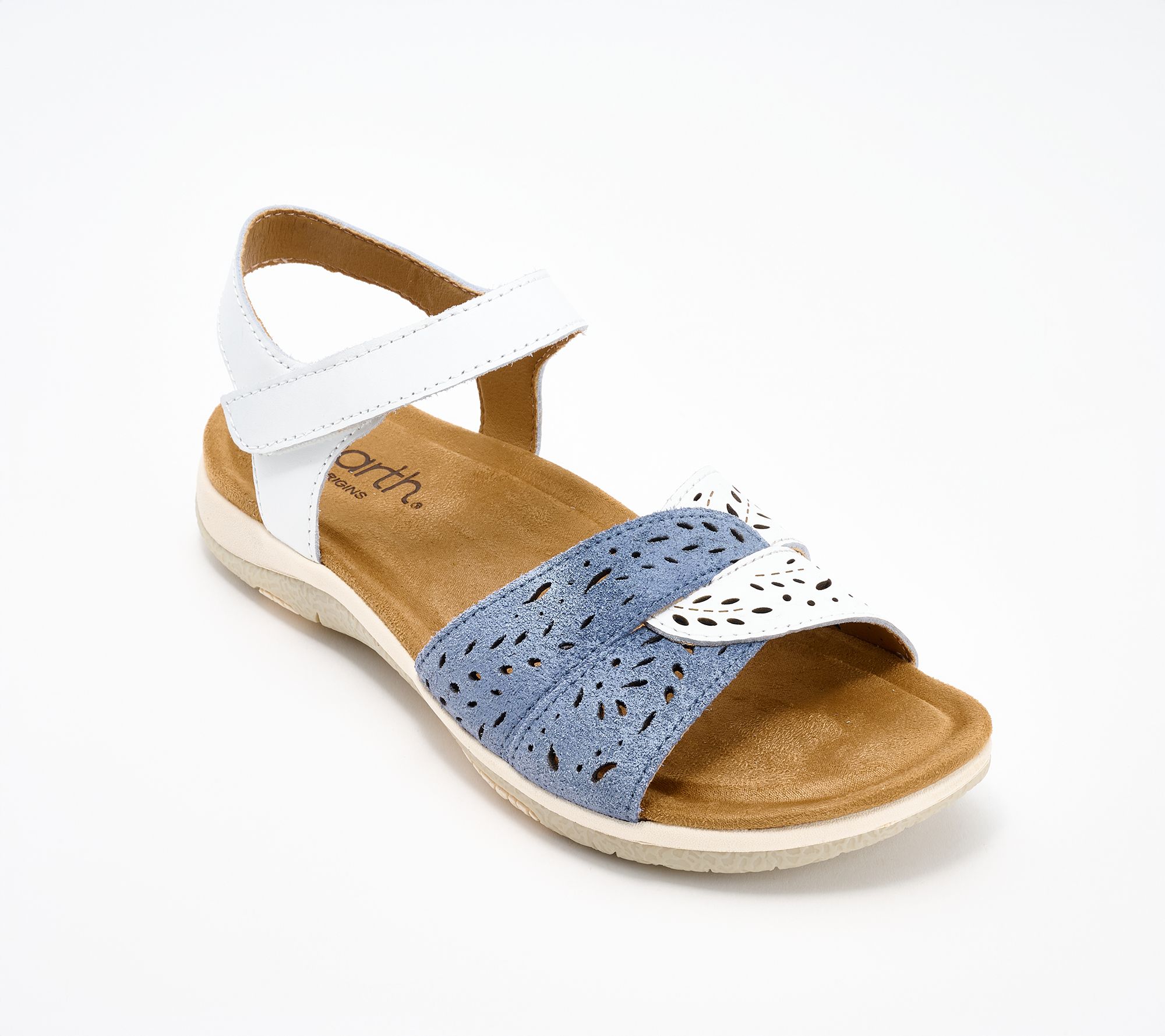 Earth Leather Adjustable Perforated Twist Sandals - Sylo