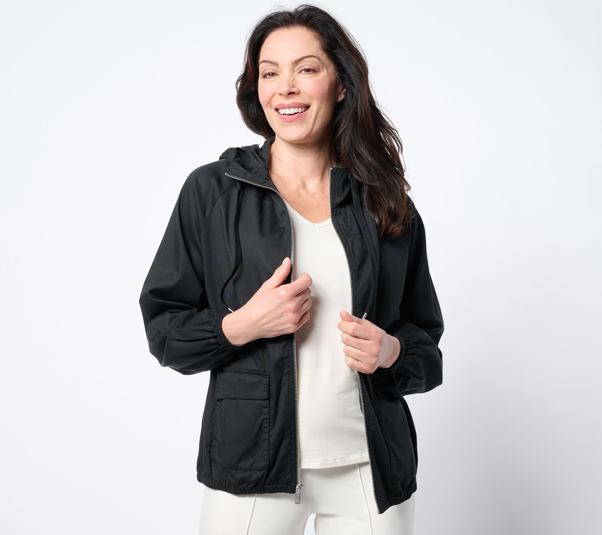 "As Is" Martha Stewart Signature Puff Sleeve Anorak Jacket w/ Hood