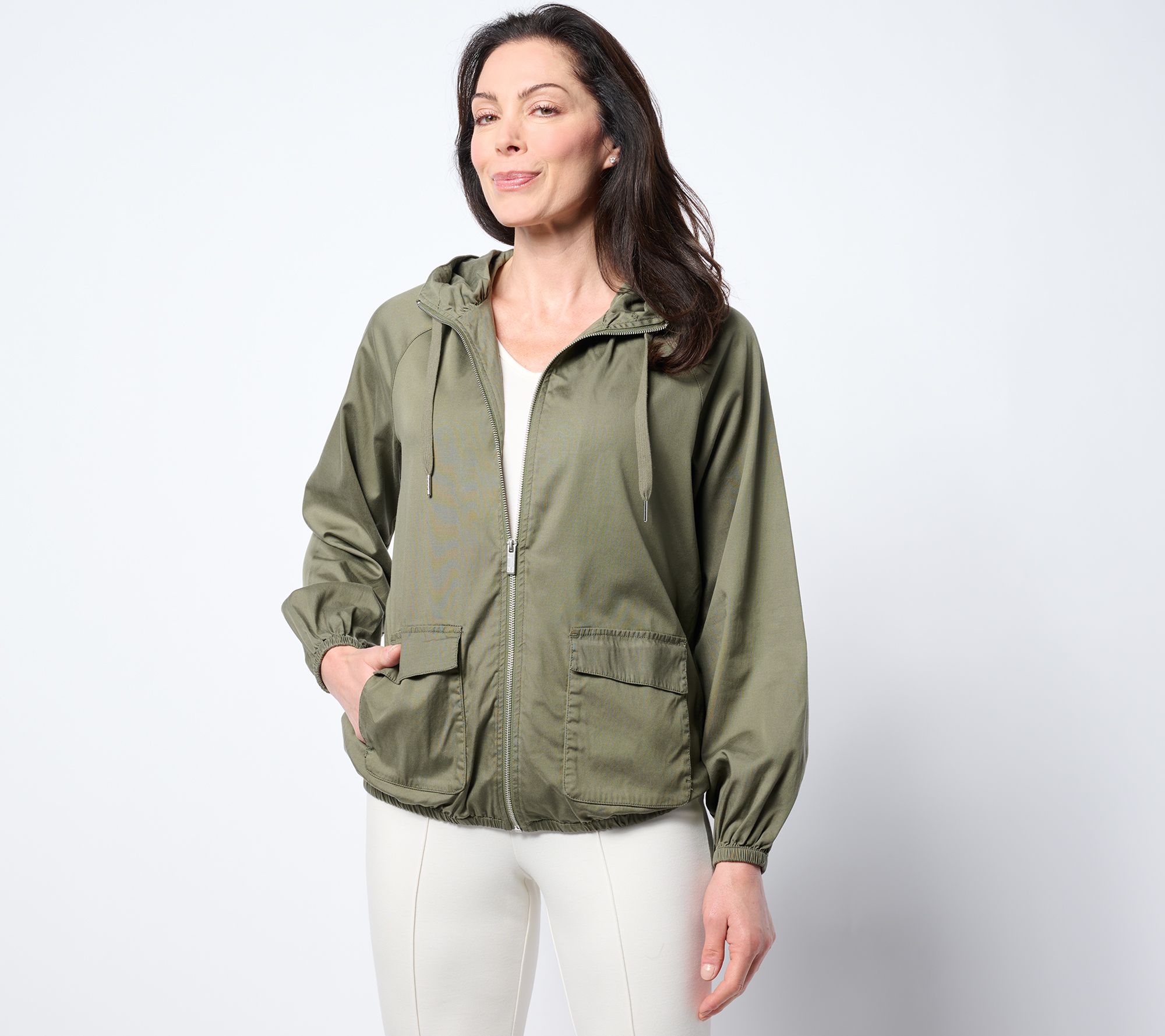 "As Is" Martha Stewart Signature Puff Sleeve Anorak Jacket w/ Hood
