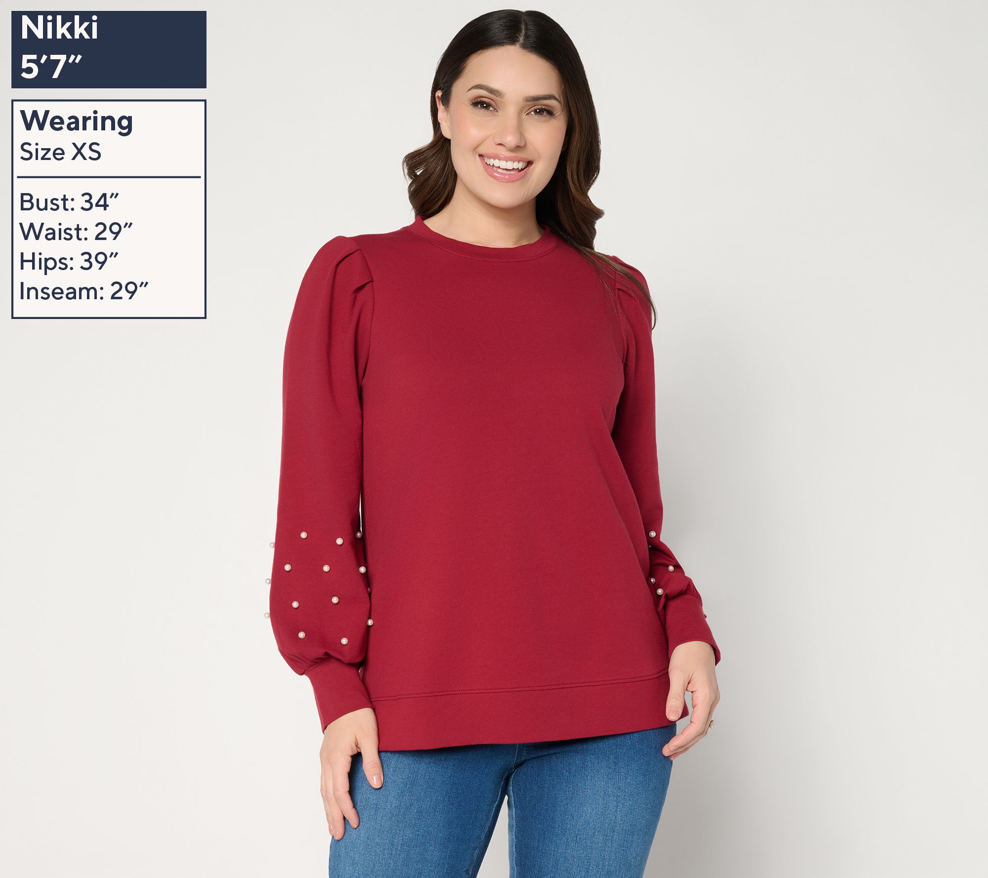 Jingle Belles by Kim Gravel Uptown Pearls Blouson Sleeve