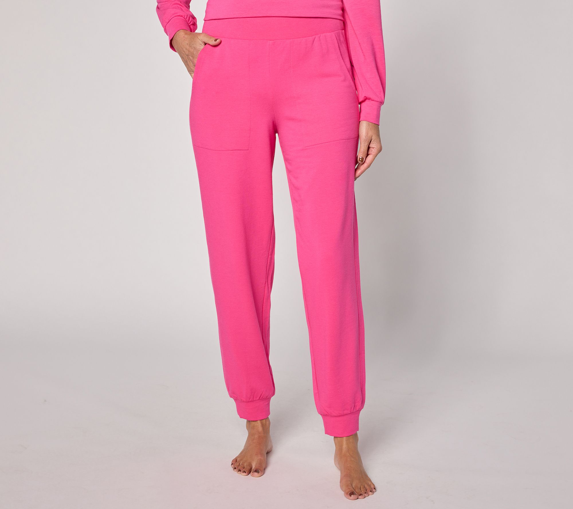 AnyBody Regular Cozy Knit French Terry Slim Leg Jogger Pants