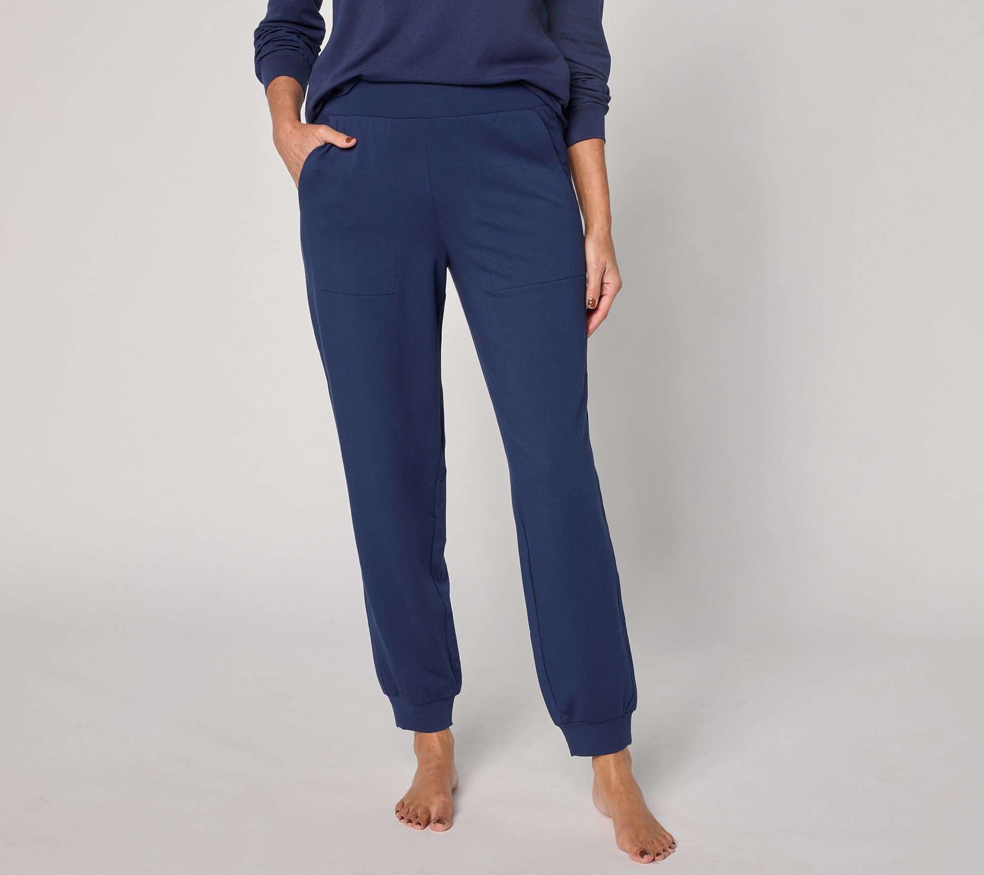 AnyBody Regular Cozy Knit French Terry Slim Leg Jogger Pants