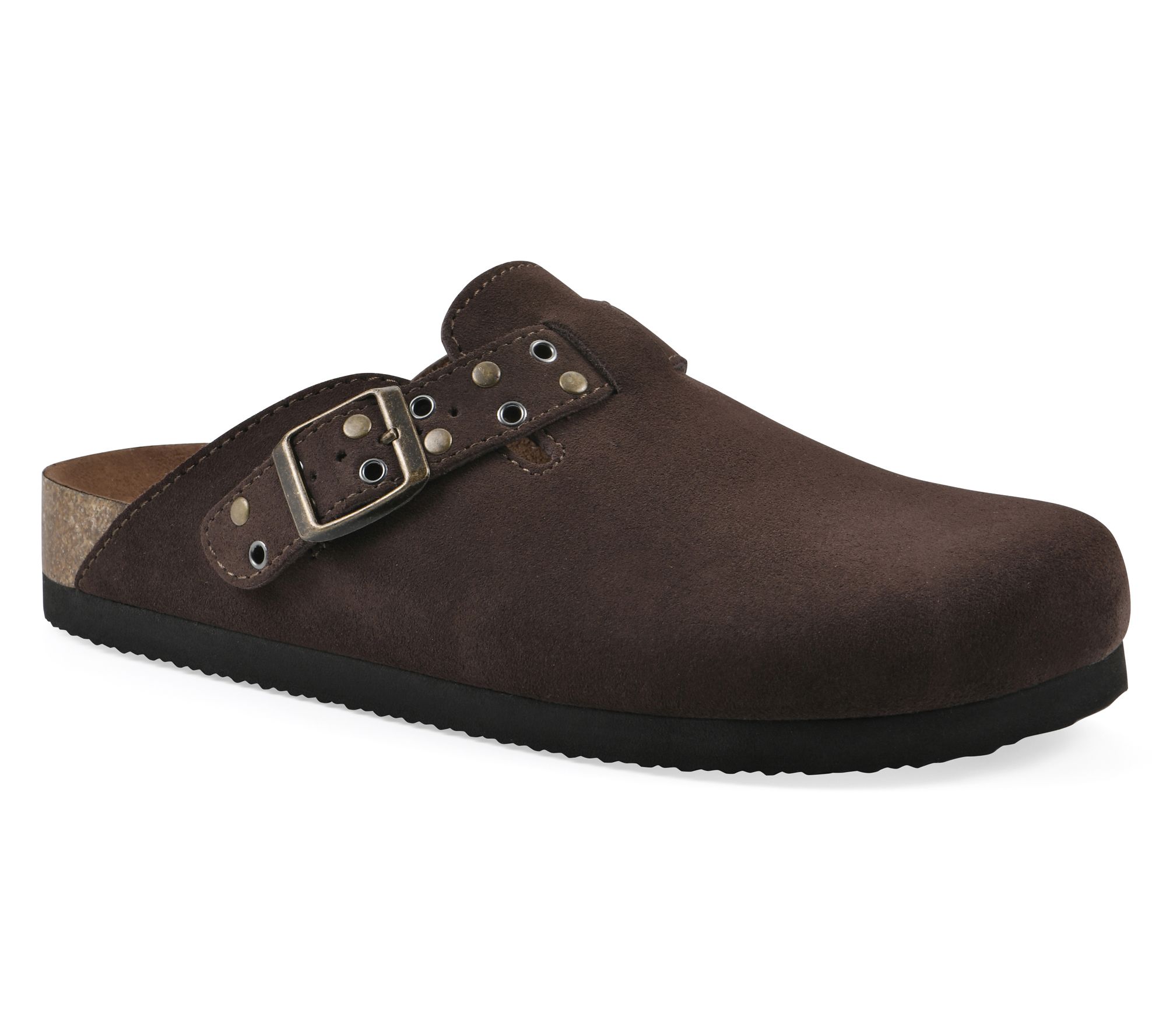 White Mountain Leather Adjustable Clogs - BenBen