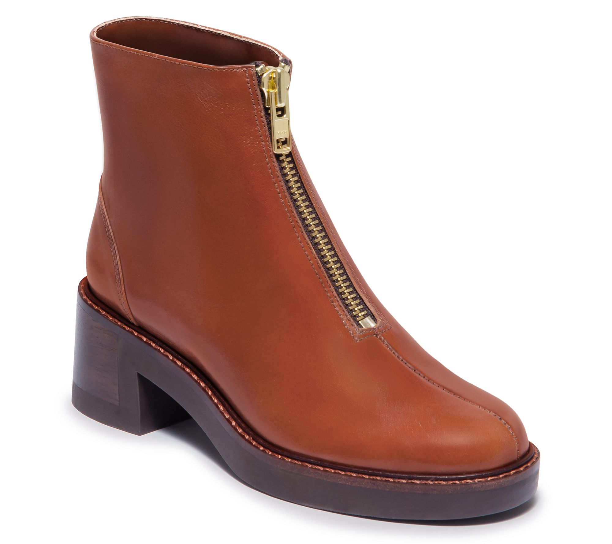 Bernardo Front Zip Leather Bootie - Tess