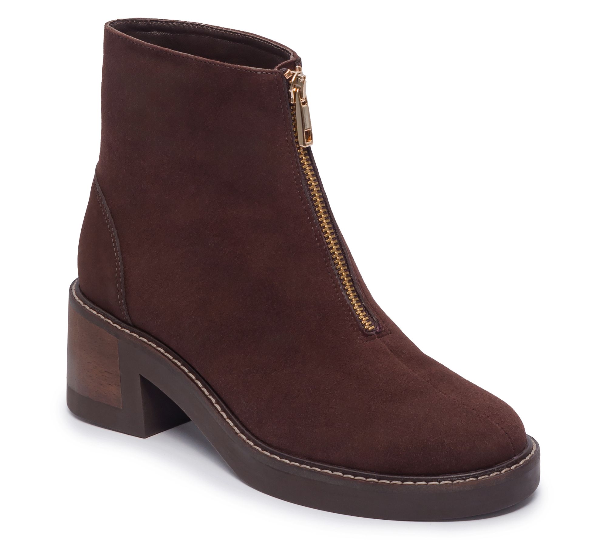 Bernardo Front Zip Leather Bootie - Tess