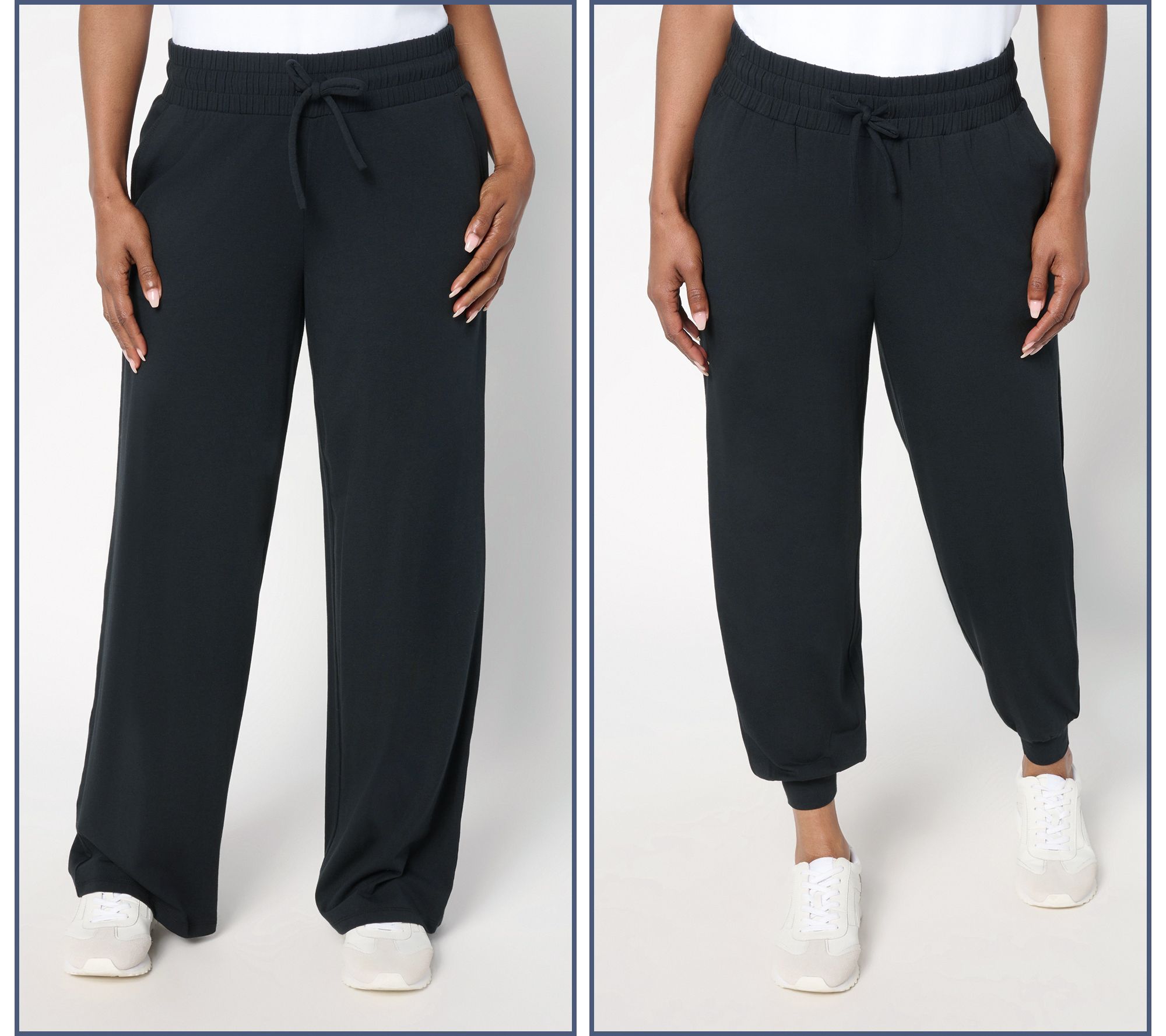"As Is" AnyBody Tall Cozy Knit 2 Pack Jogger and Full Length Pants