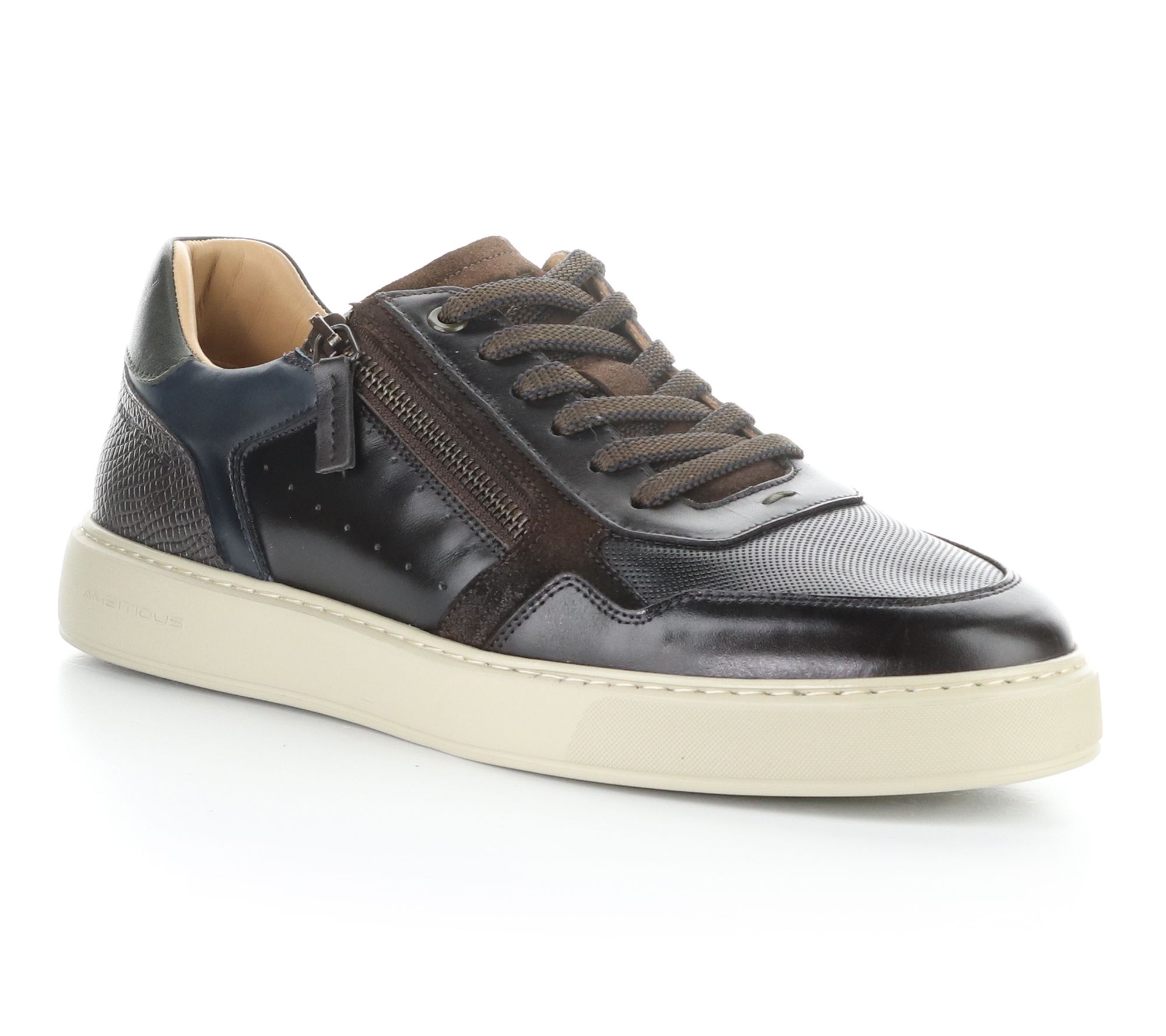 Ambitious Leather/Suede Side Zip Sneaker - 14118