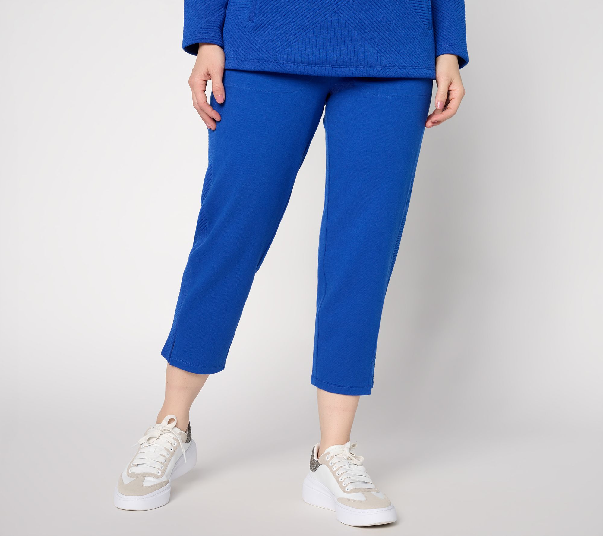 Denim & Co. Active Pattern Jacquard Crop Pants