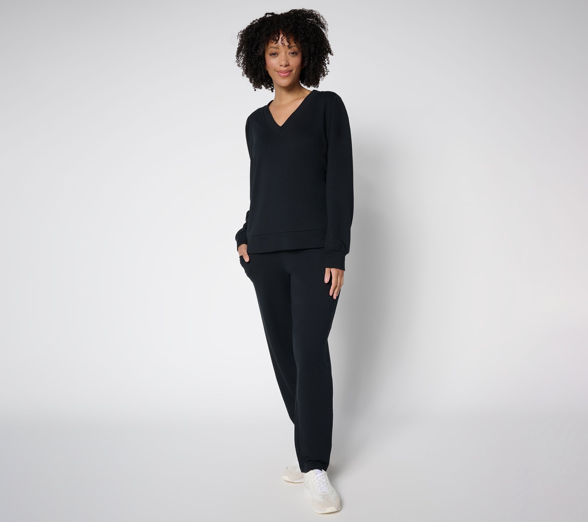 "As Is" AnyBody Reg Cozy Knit French Terry Top & Pants Set