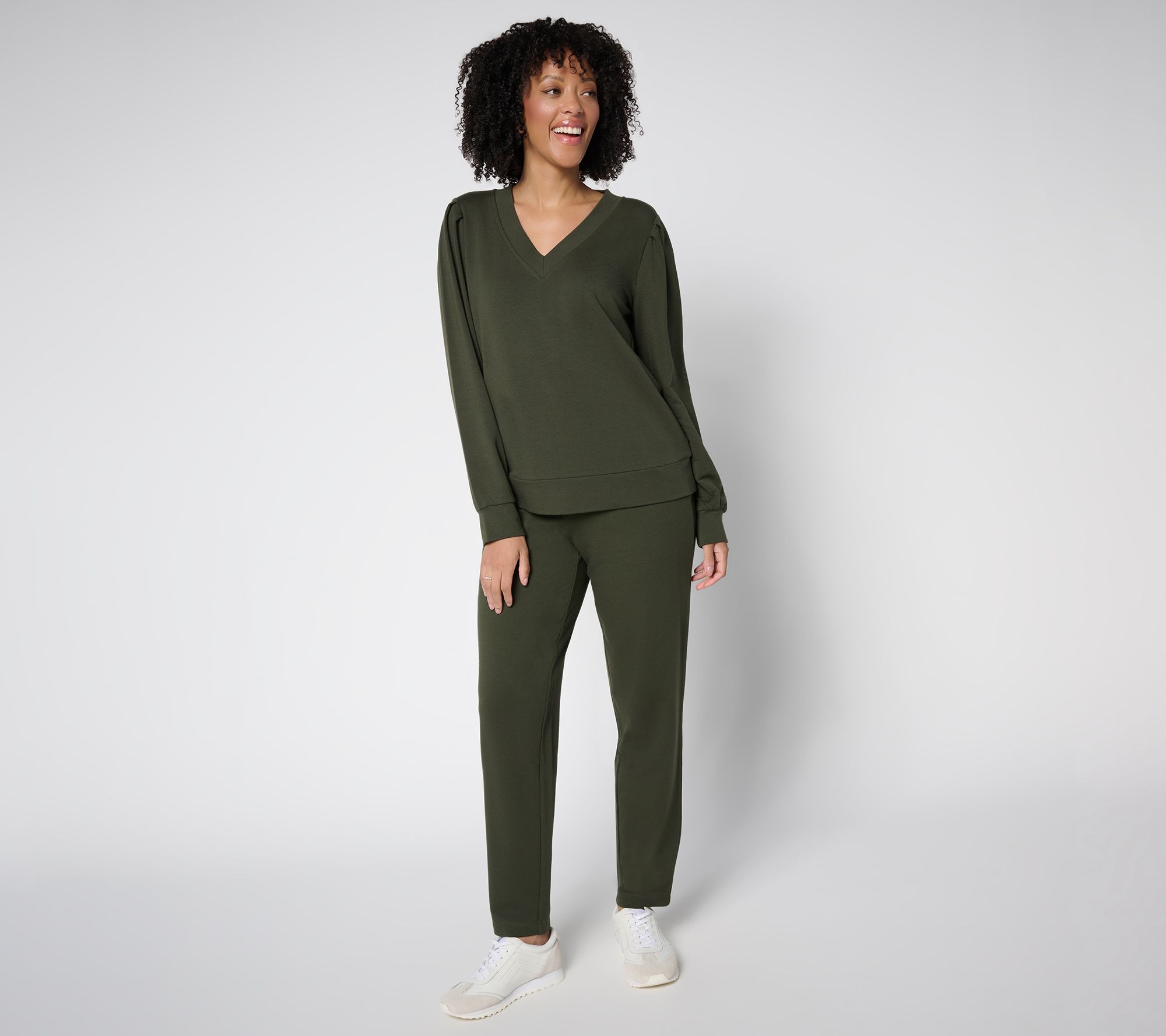 "As Is" AnyBody Reg Cozy Knit French Terry Top & Pants Set