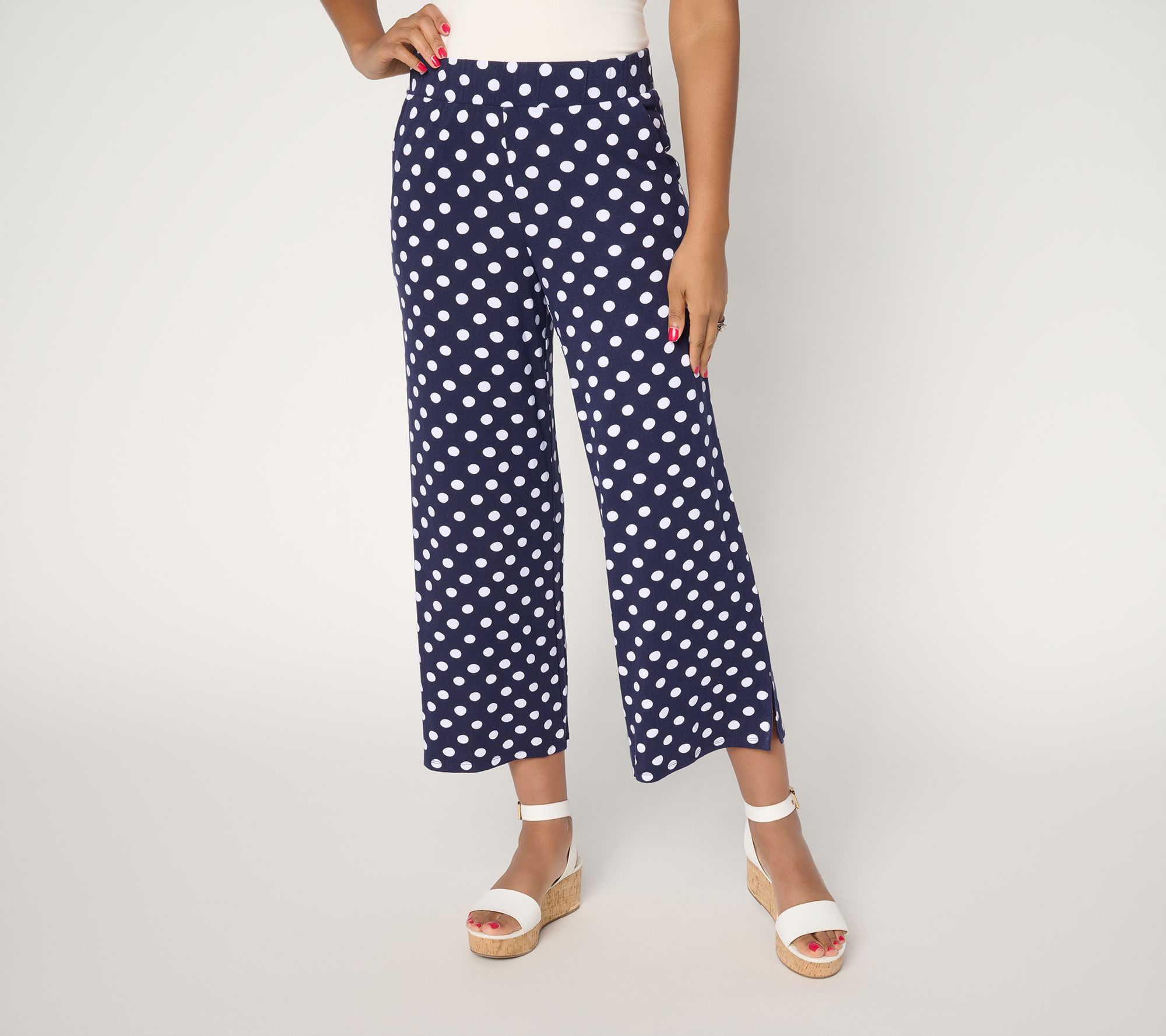 Susan Graver Soleil Petite Knit Printed Ankle Pant