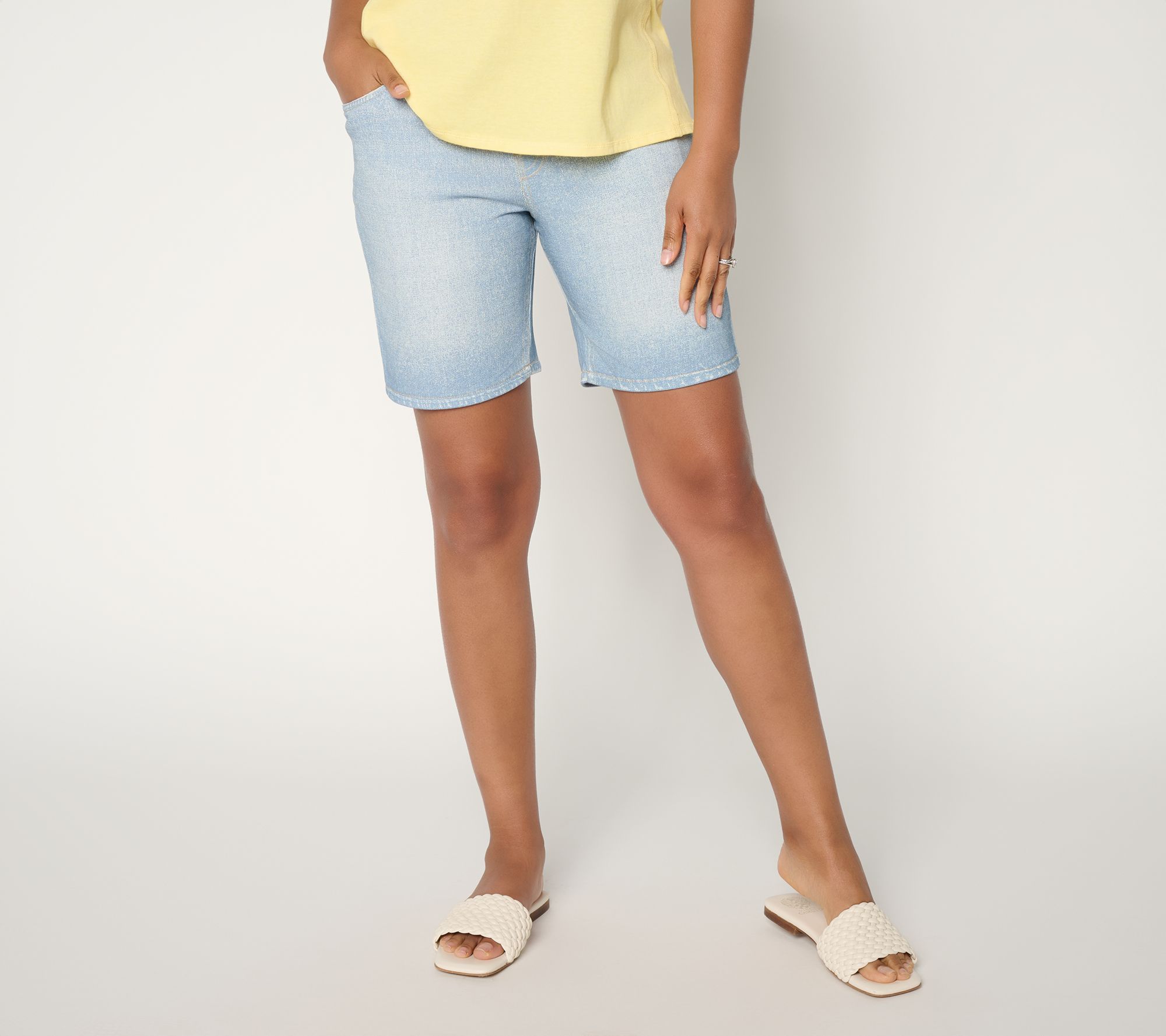 AnyBody Denim Effect 9" French Terry Short