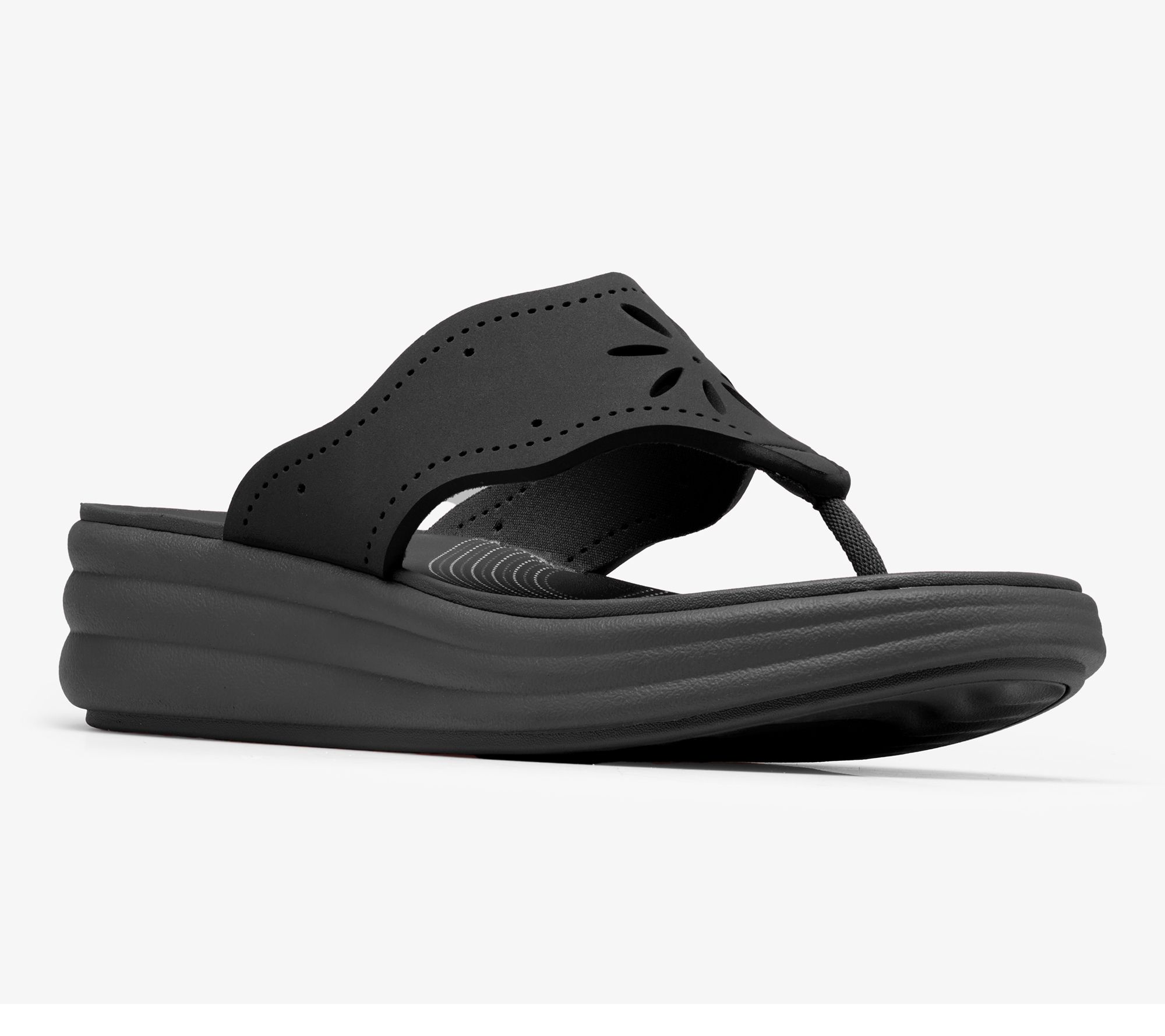 Clarks Cloudsteppers Perforated Thong Sandals -Drift Daisy