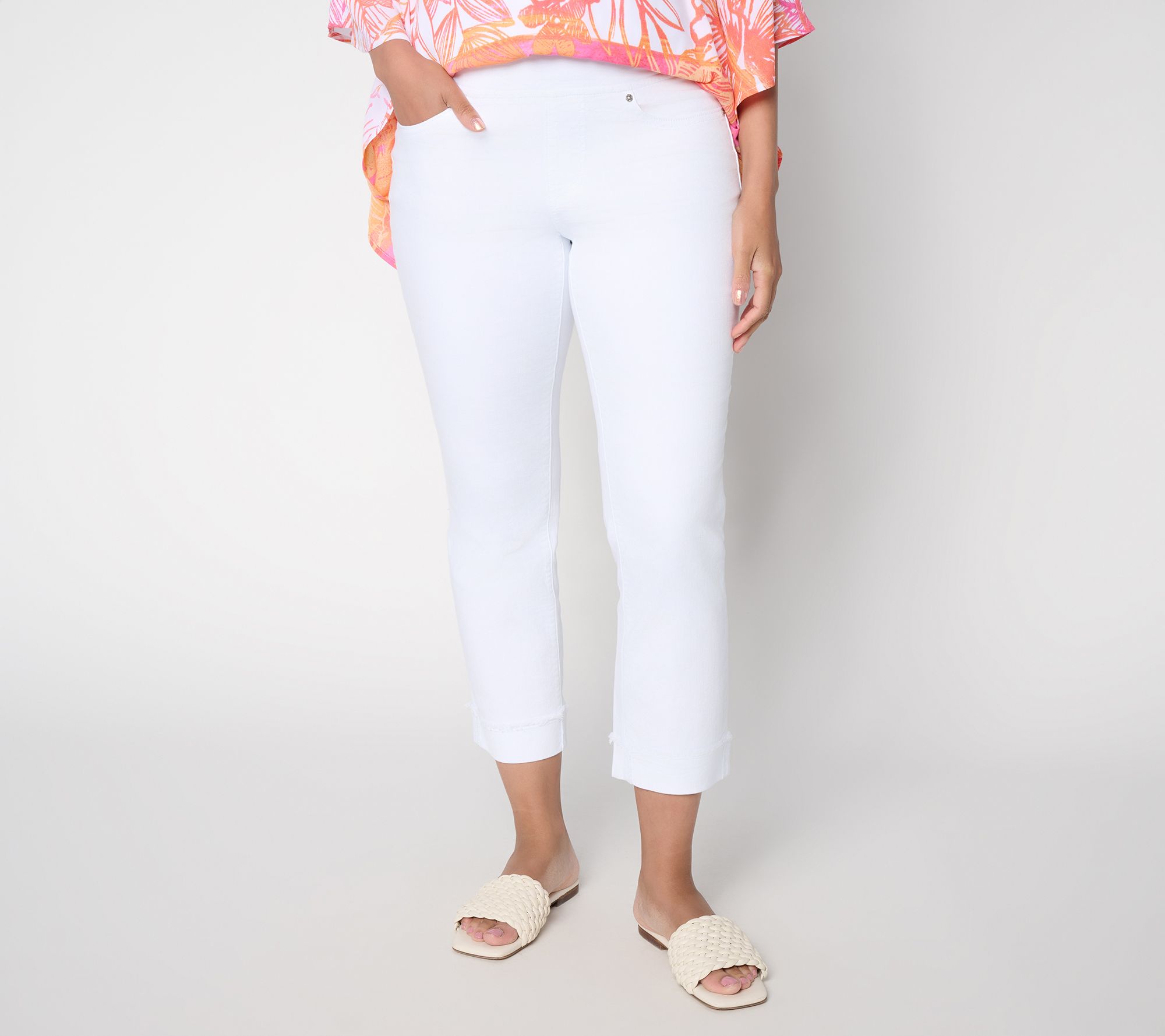 Belle by Kim Gravel Regular TripleLuxe Twill Cuffed Crop Jean