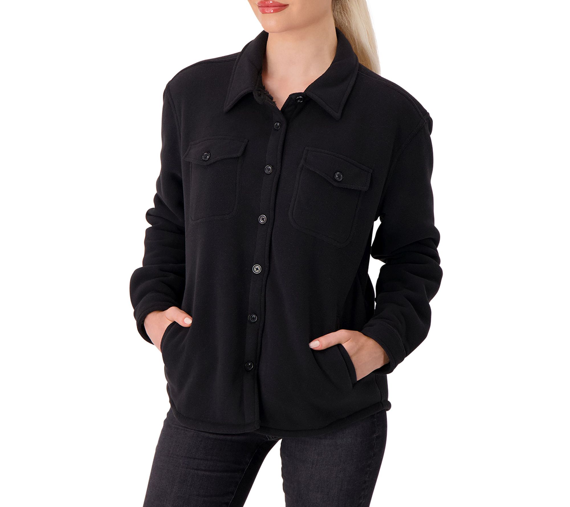 Heat Holders Jacqueline Long Sleeve Solid ShirtJacket