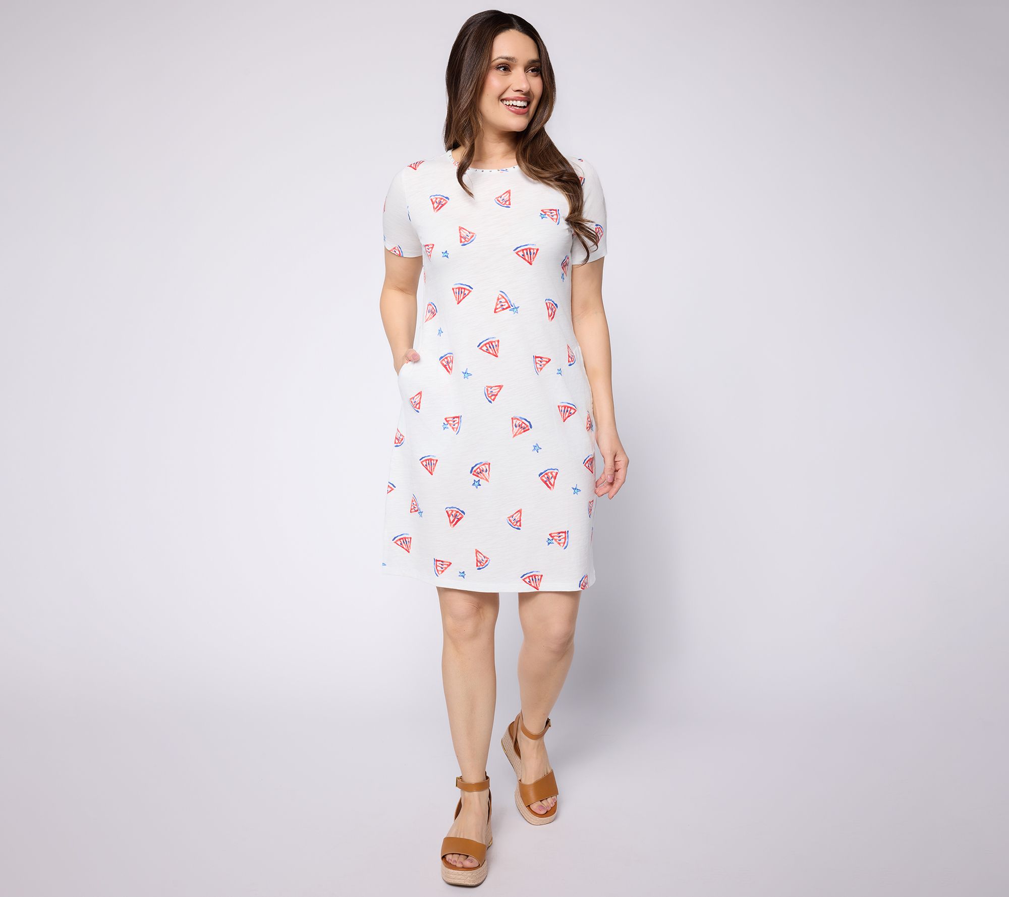 Quacker Factory A Slice of Americana Printed Dress