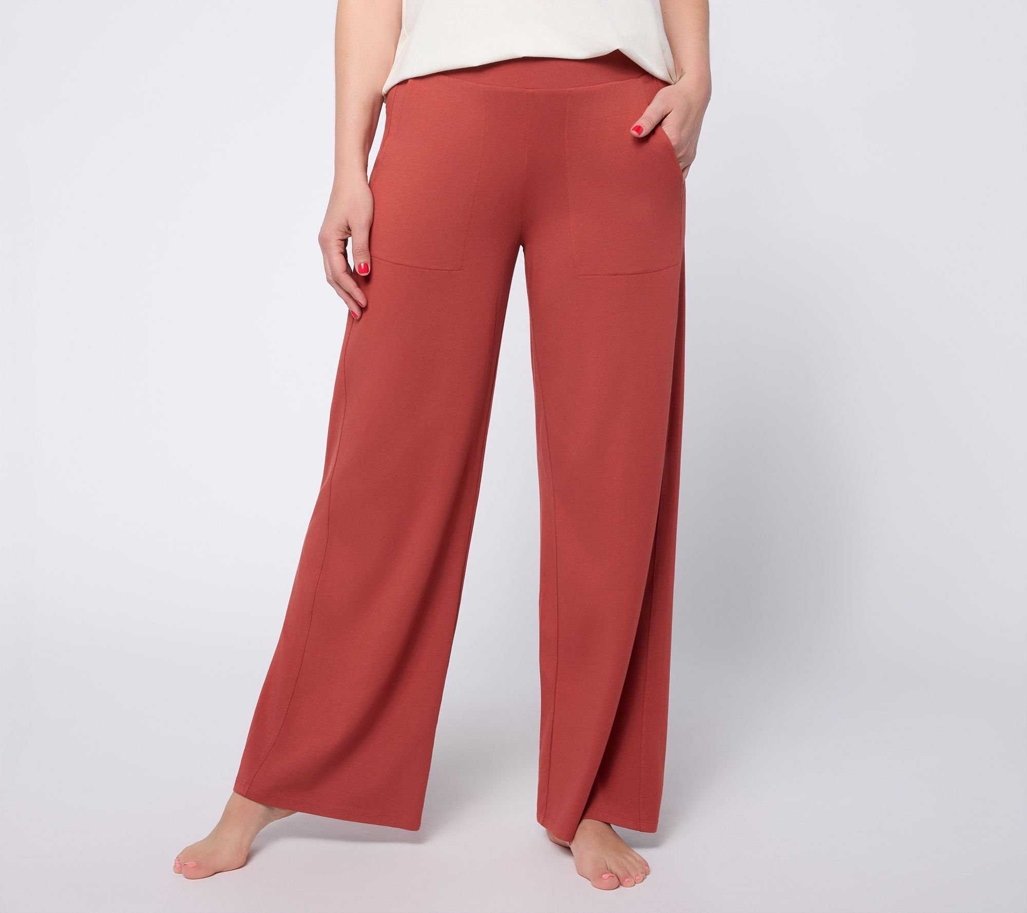 AnyBody Regular Cozy Knit Jersey Full Length Pant