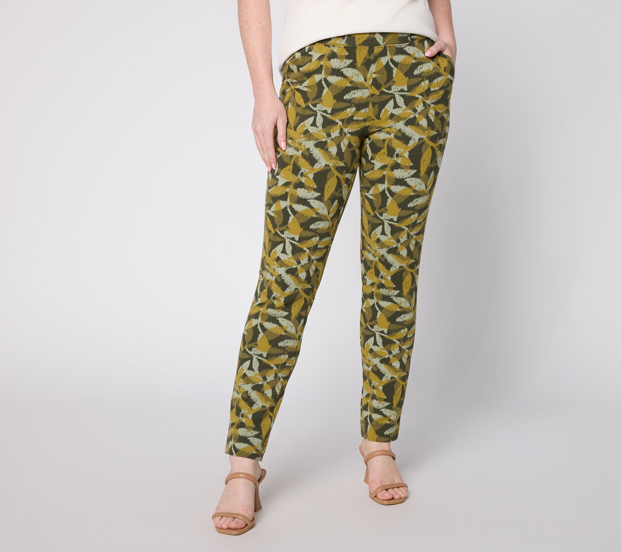 Denim & Co. Regular Print or Solid Duo Stretch Anyday Pants