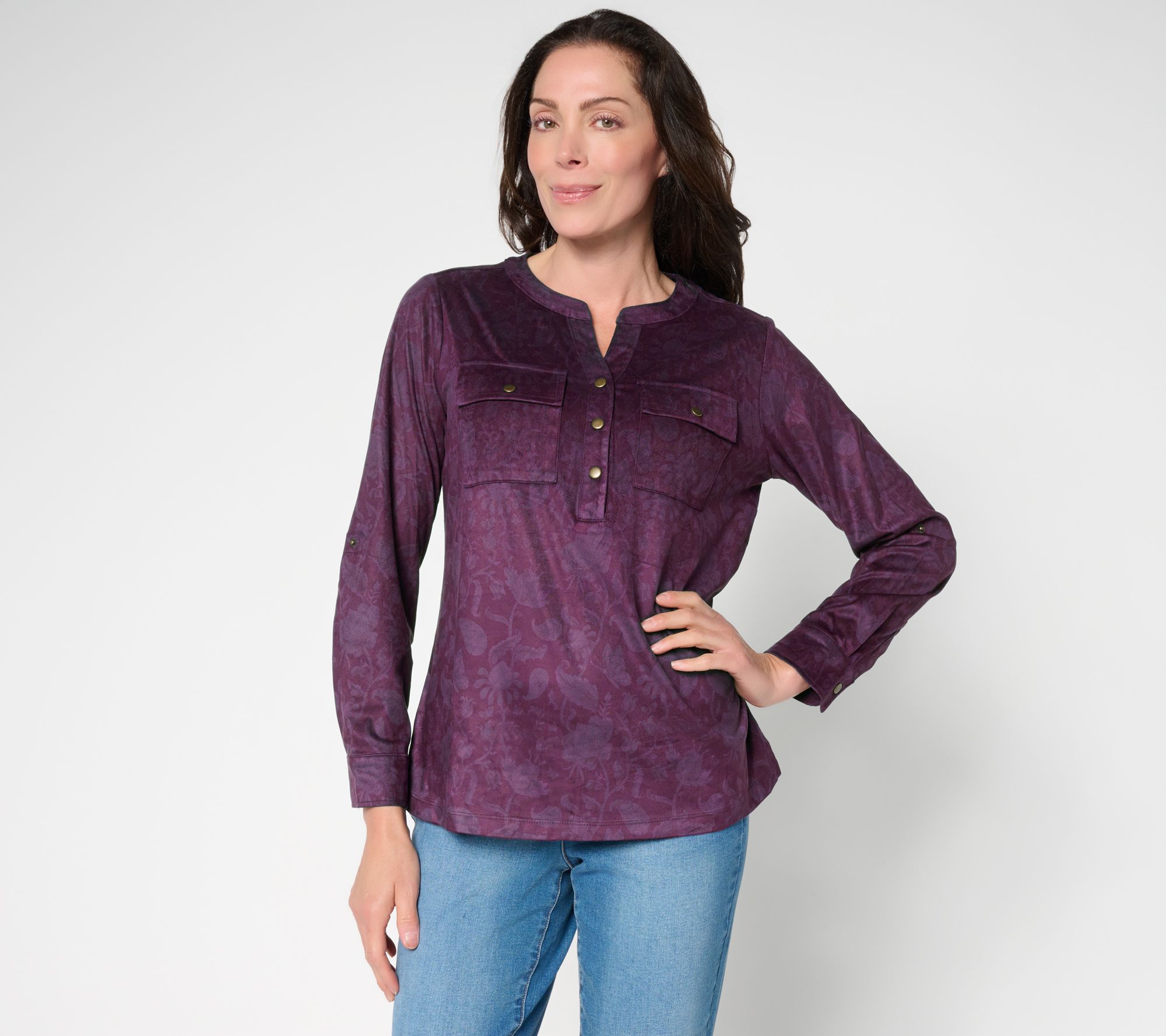 "As Is" Belle Boho by Kim Gravel PerSuede Me Snappy Shadow Top