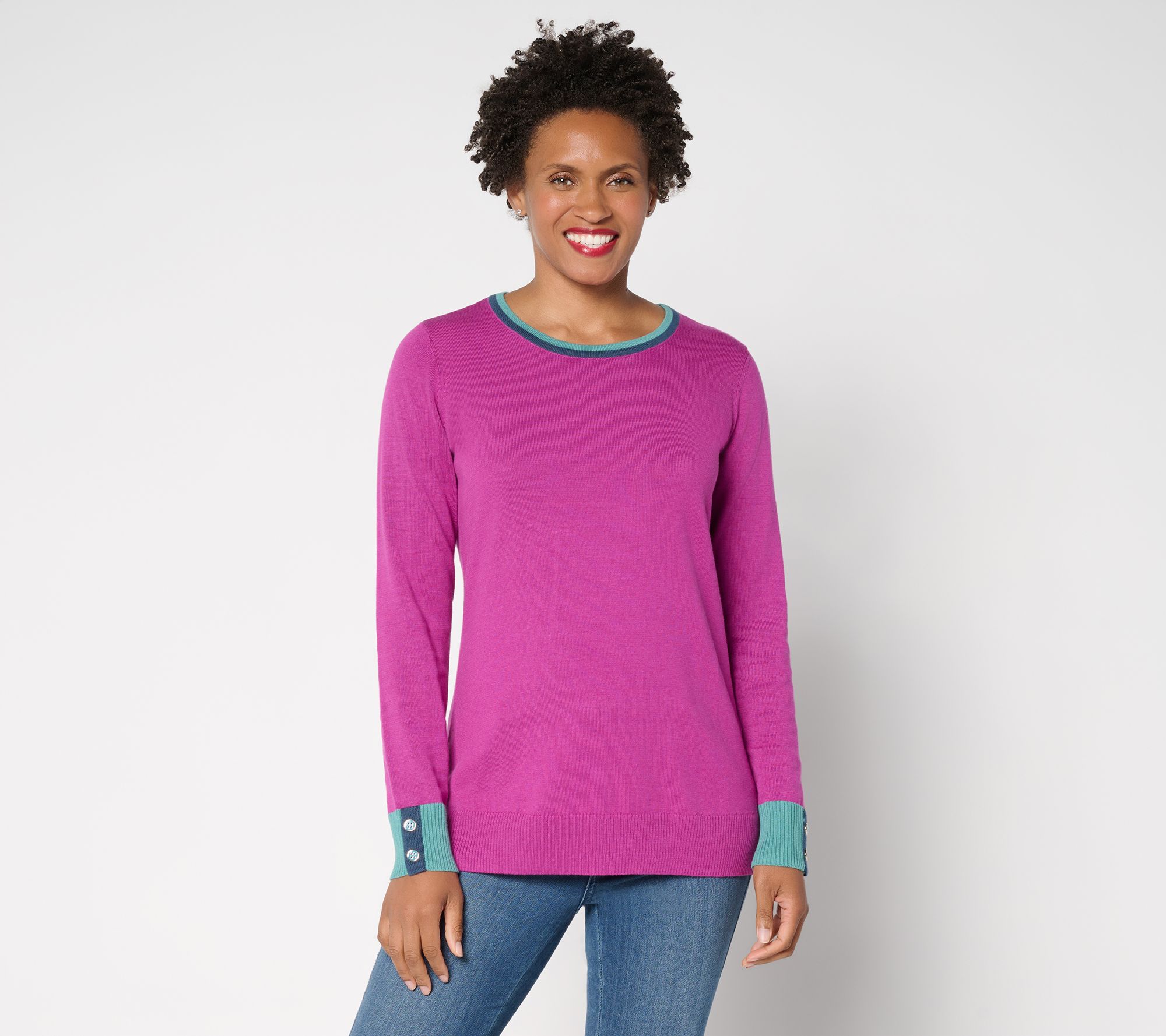 "As Is" Belle by Kim Gravel Pop Trim Sweater