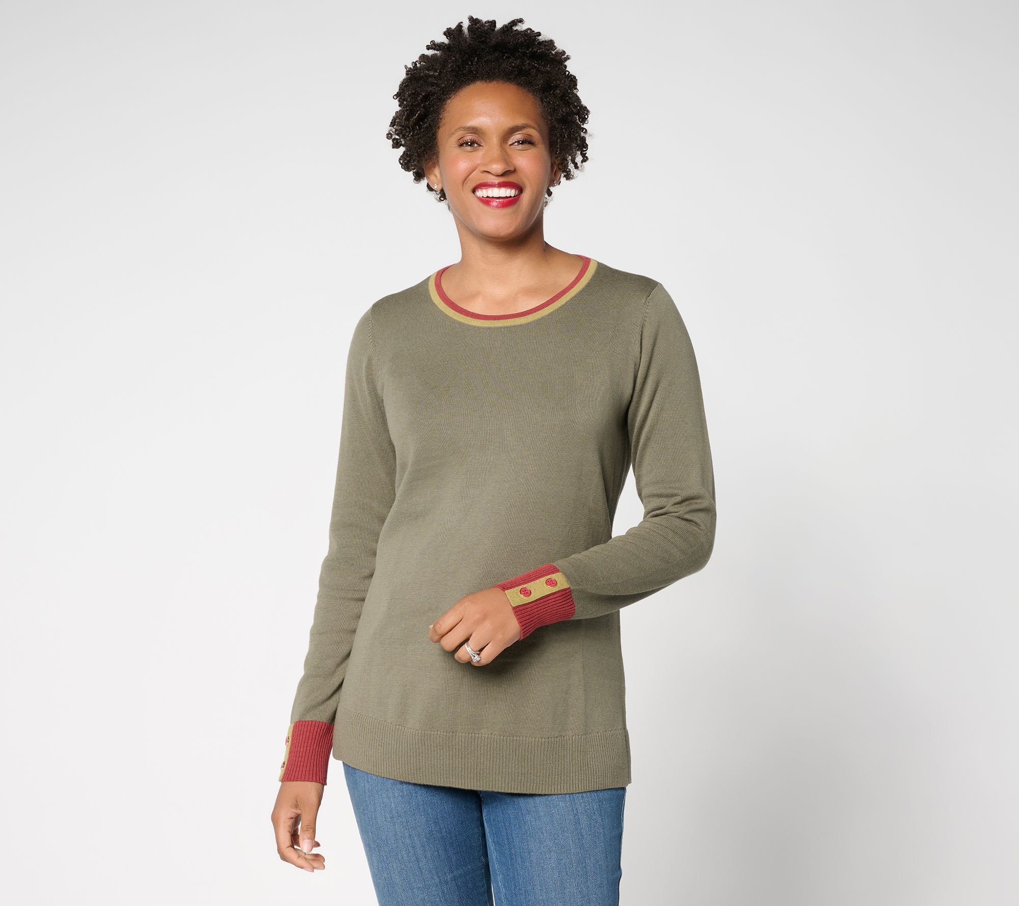"As Is" Belle by Kim Gravel Pop Trim Sweater