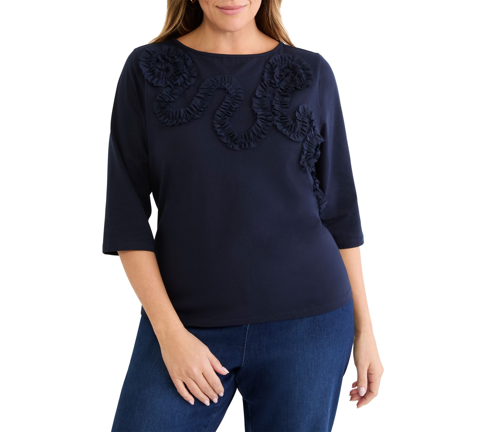 NIC+ZOE Mesh Applique Top